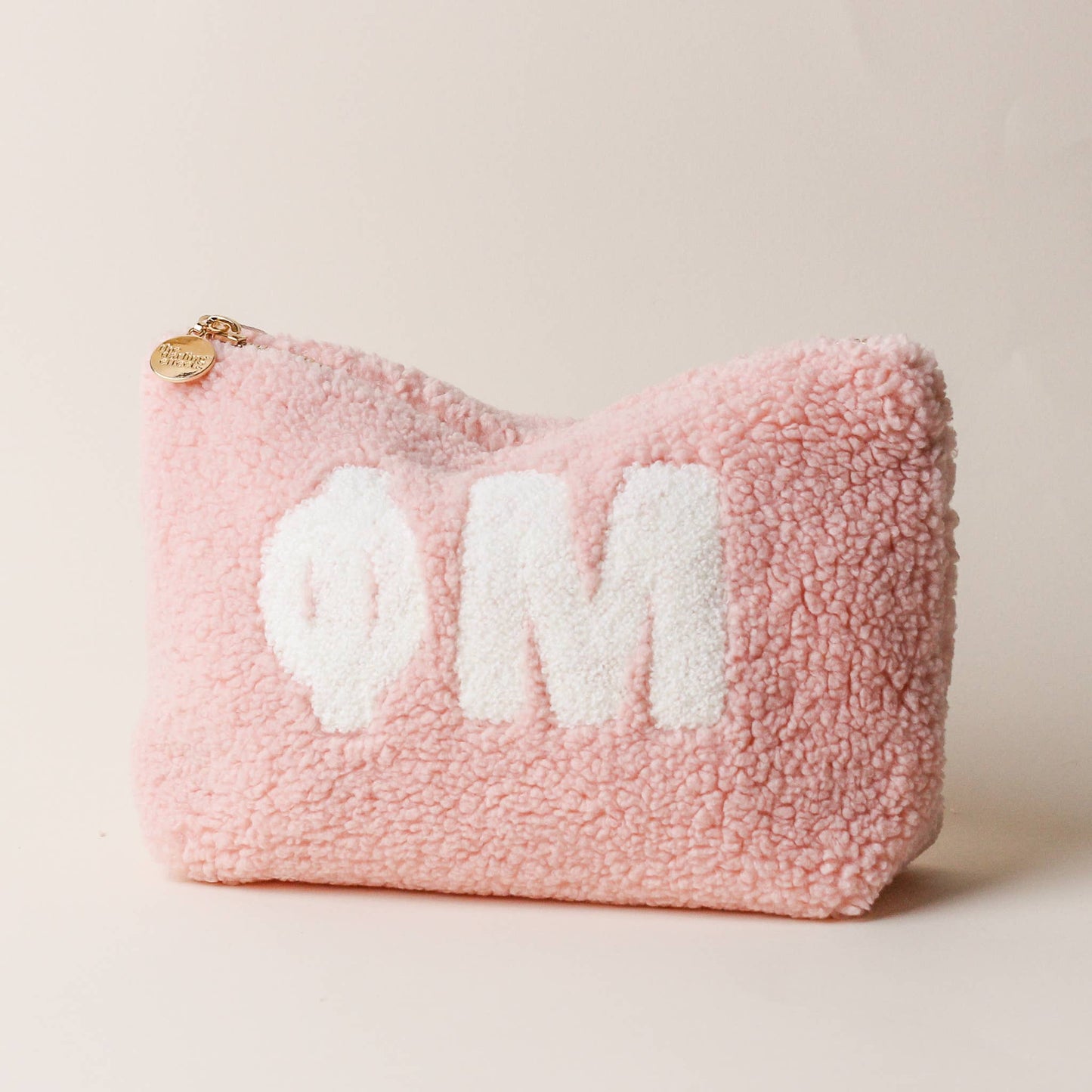 Sorority Greek Letter Teddy Pouch - Blush