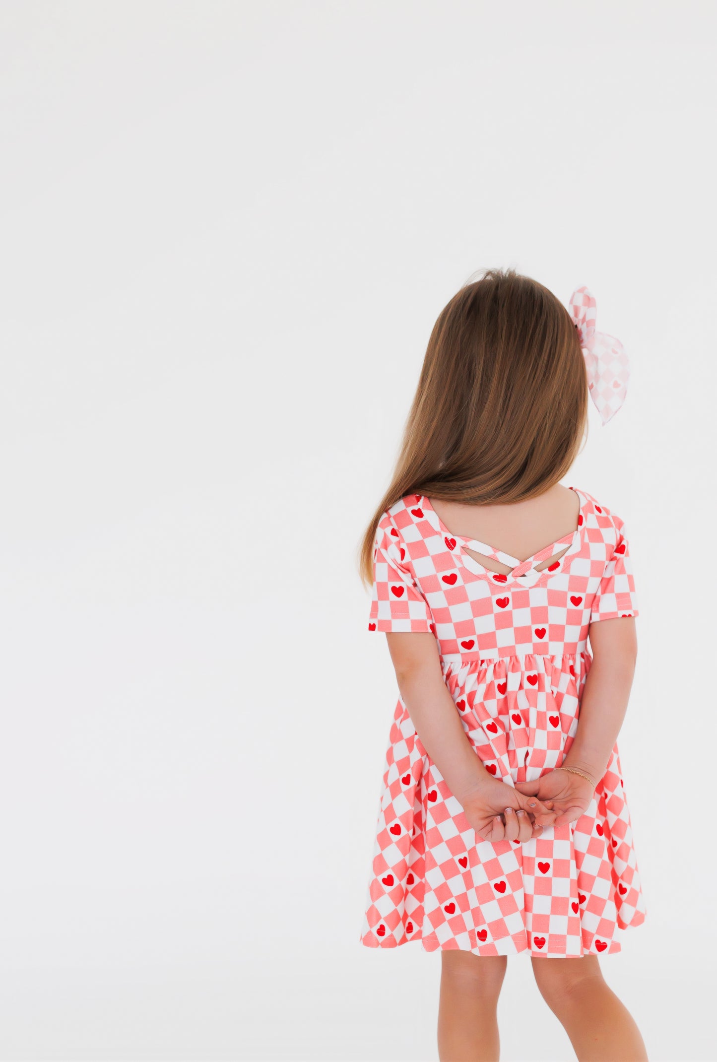 checkered love twirl dress