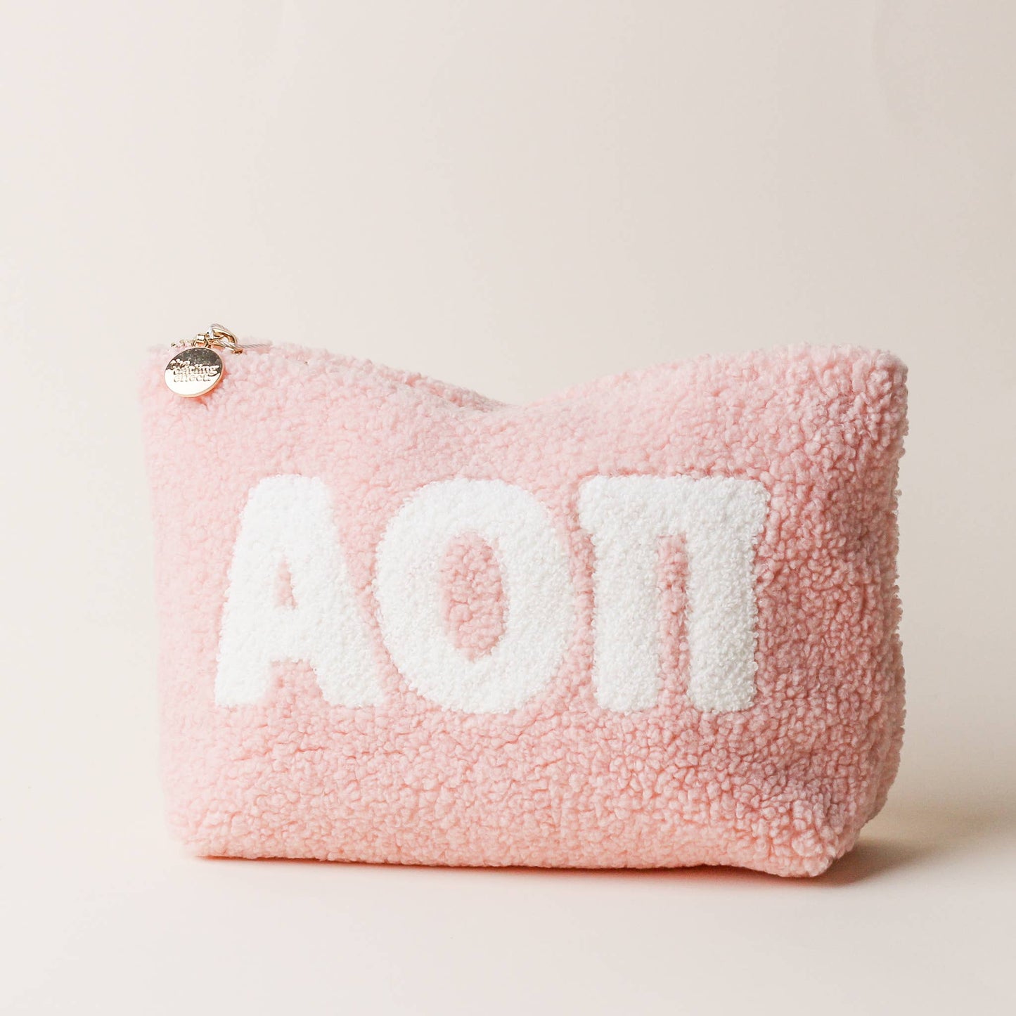 Sorority Greek Letter Teddy Pouch - Blush