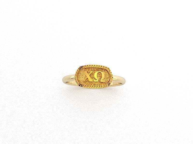 Chi Omega Athena Oval Ring - Adjustable