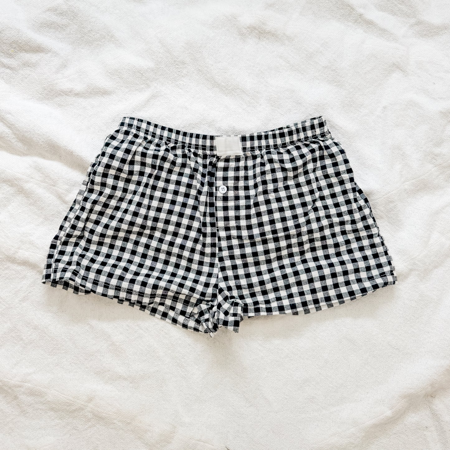 gingham boxer shorts (black)