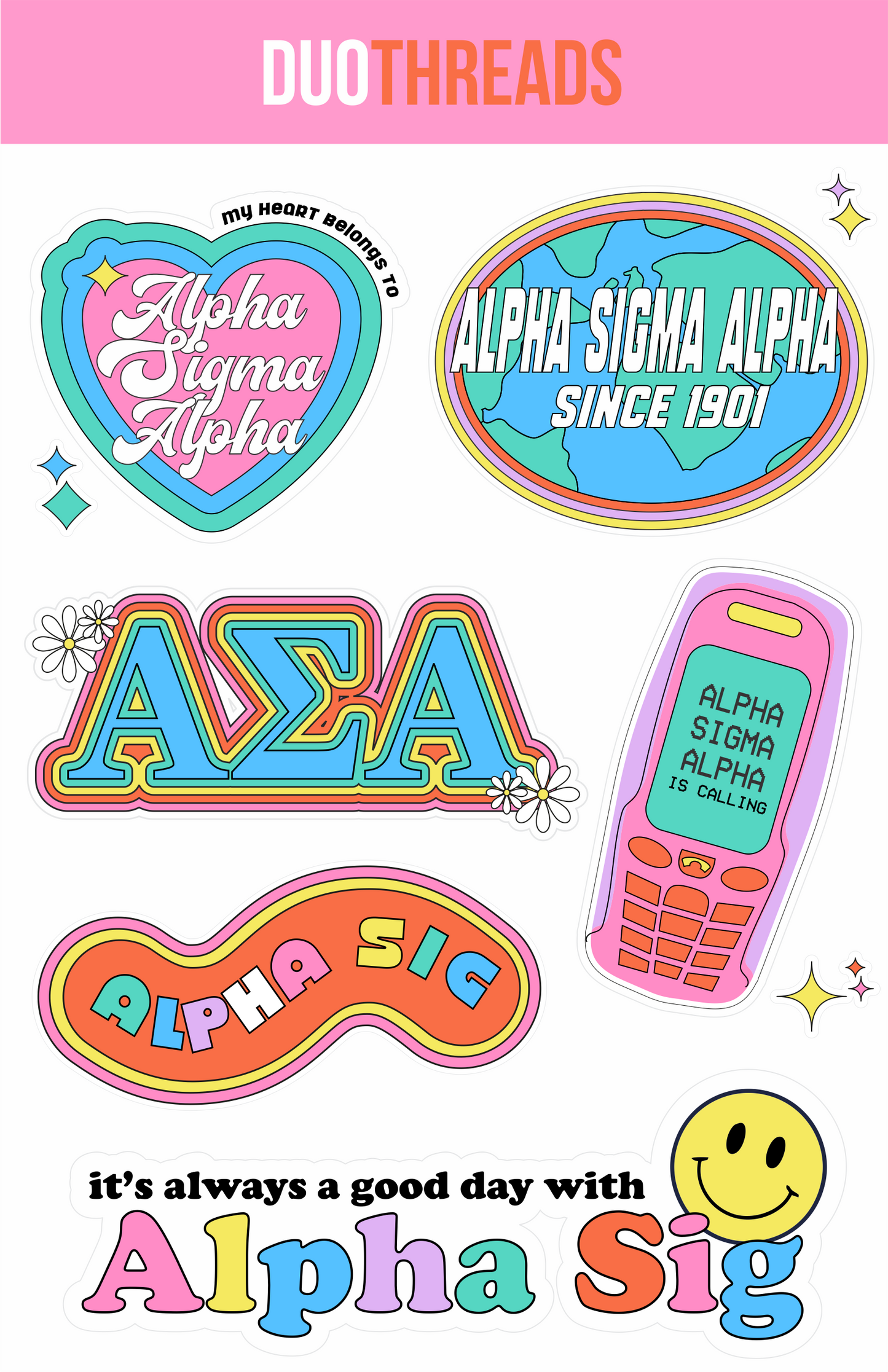 Sorority Y2K Sticker Sheet