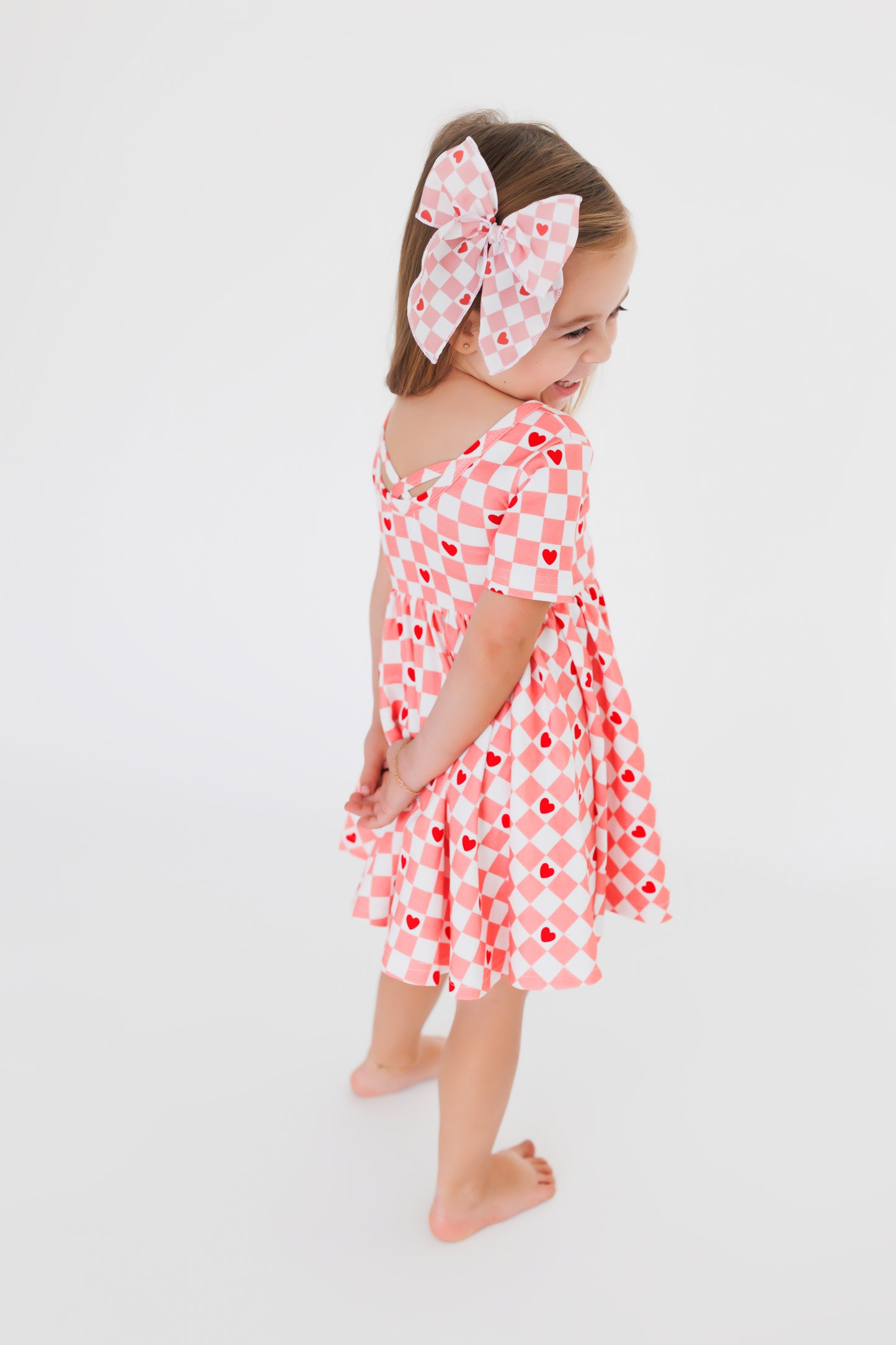 checkered love twirl dress
