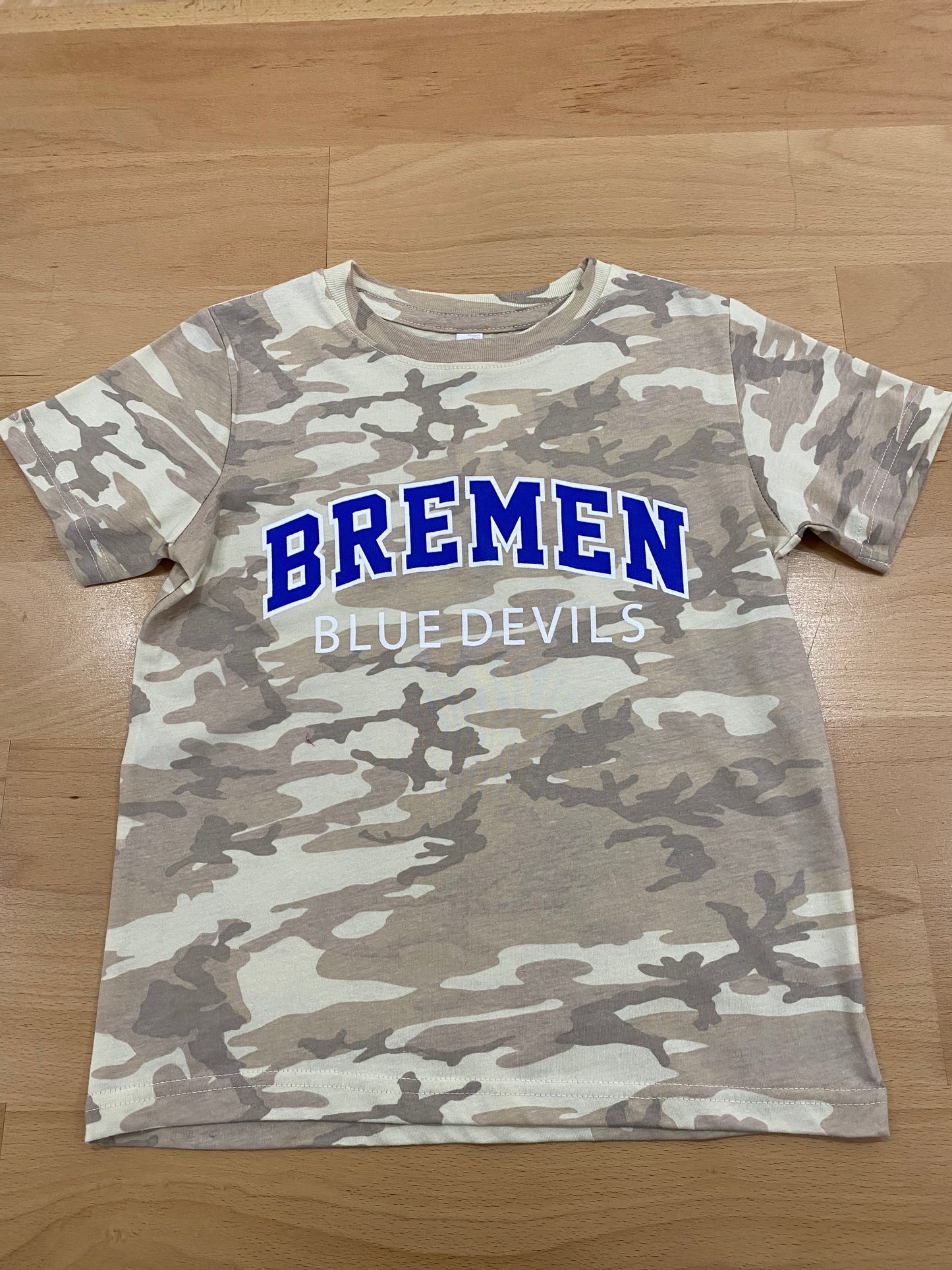 BLUE DEVILS natural camo kid tee