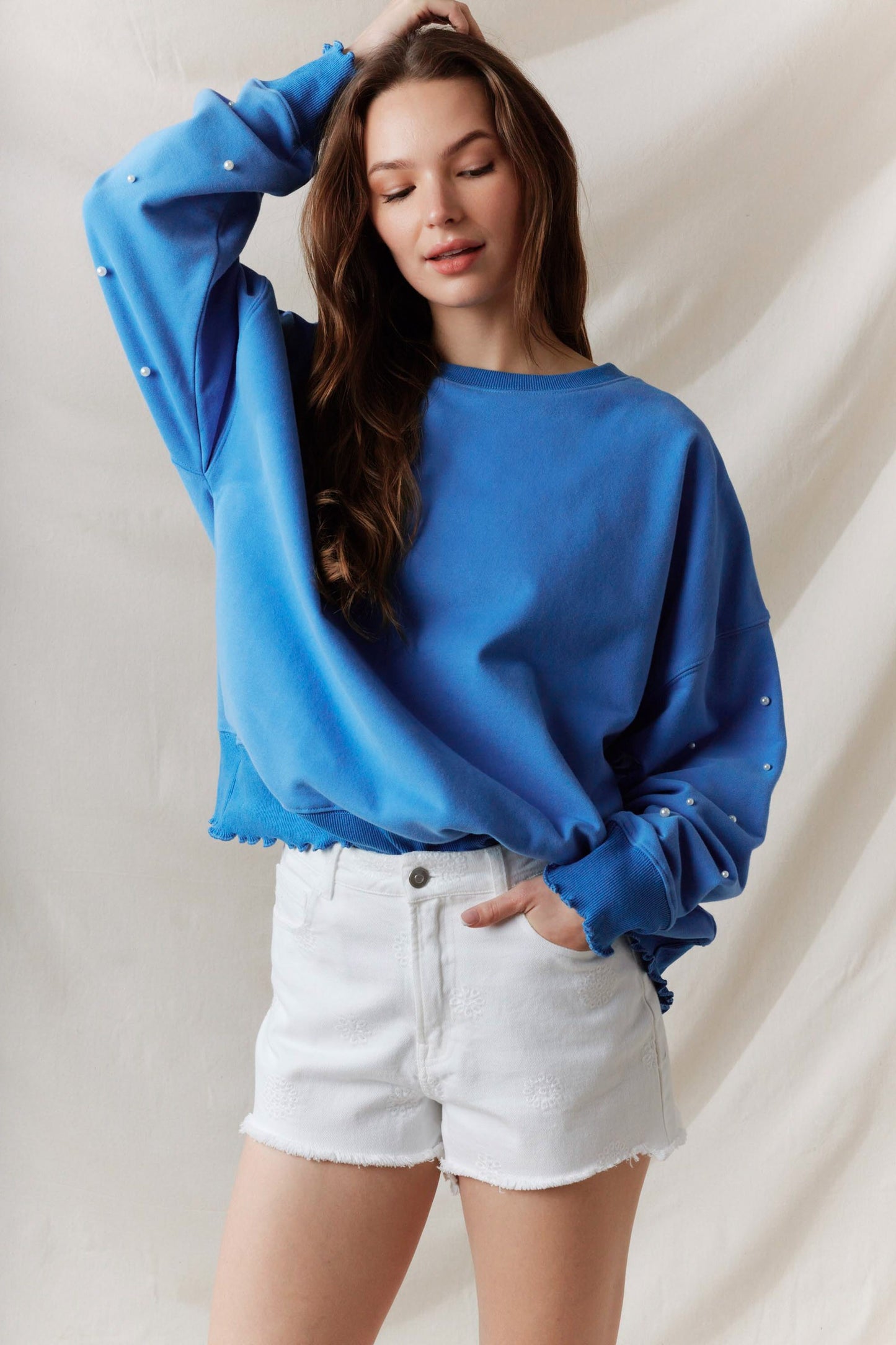 pearl studded sweater