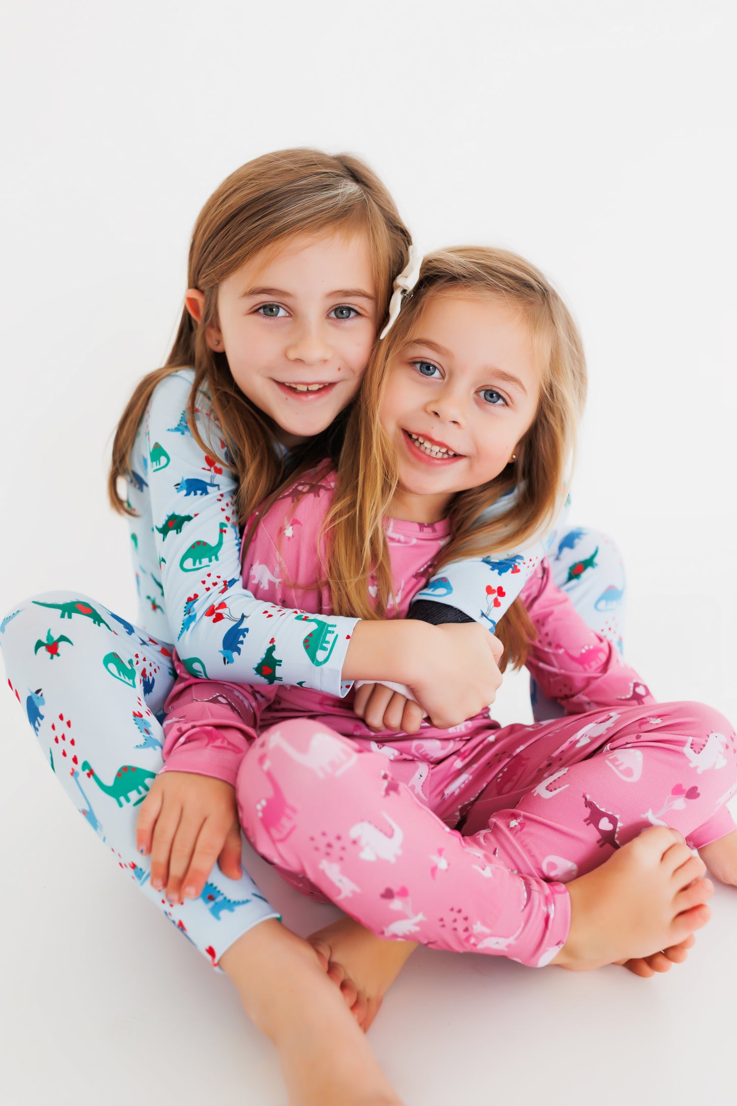 VALENTINE DINO (blue) pajamas two piece