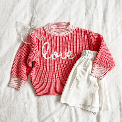 LOVE hand embroidered sweater