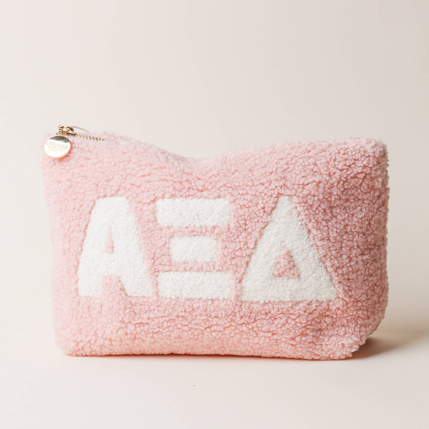 Sorority Greek Letter Teddy Pouch - Blush