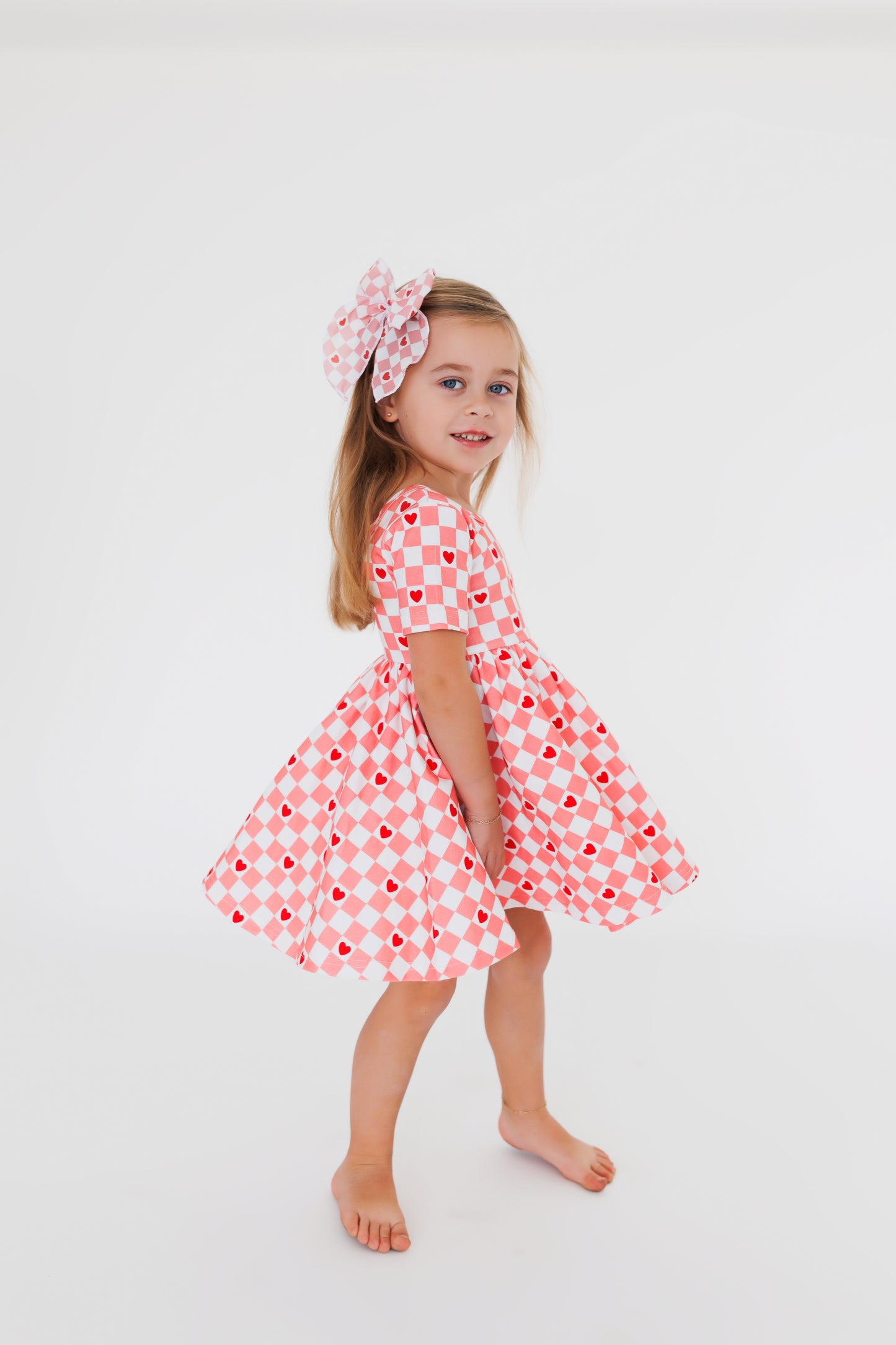 checkered love twirl dress