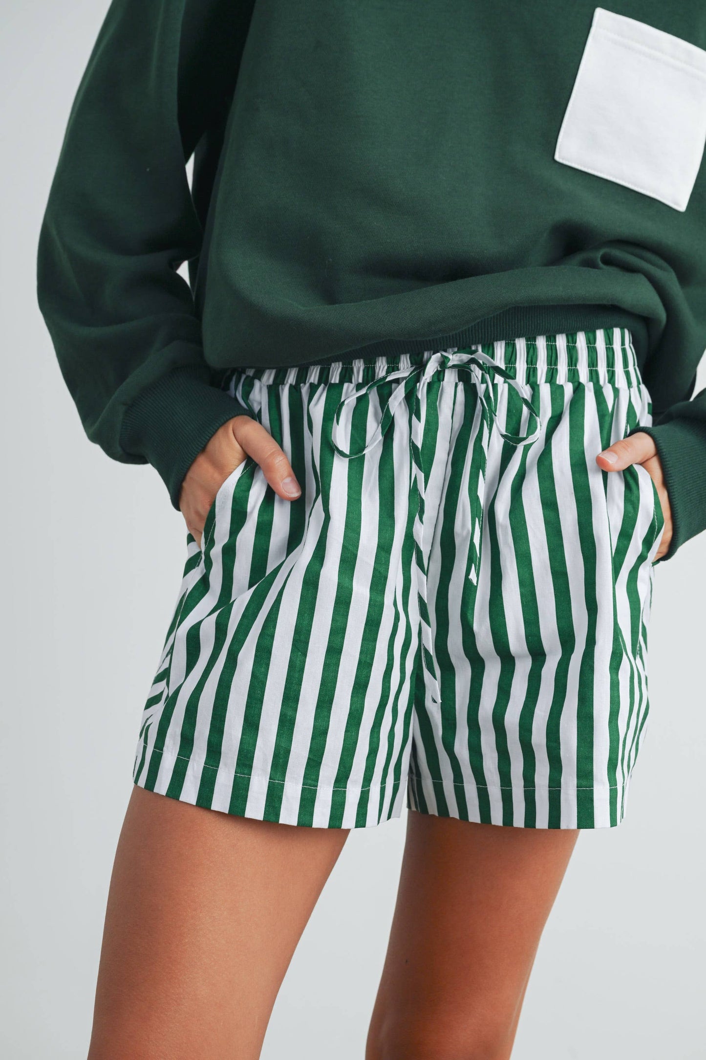 BMP7534 - STRIPED DRAWSTRING POCKET BOXER SHORTS