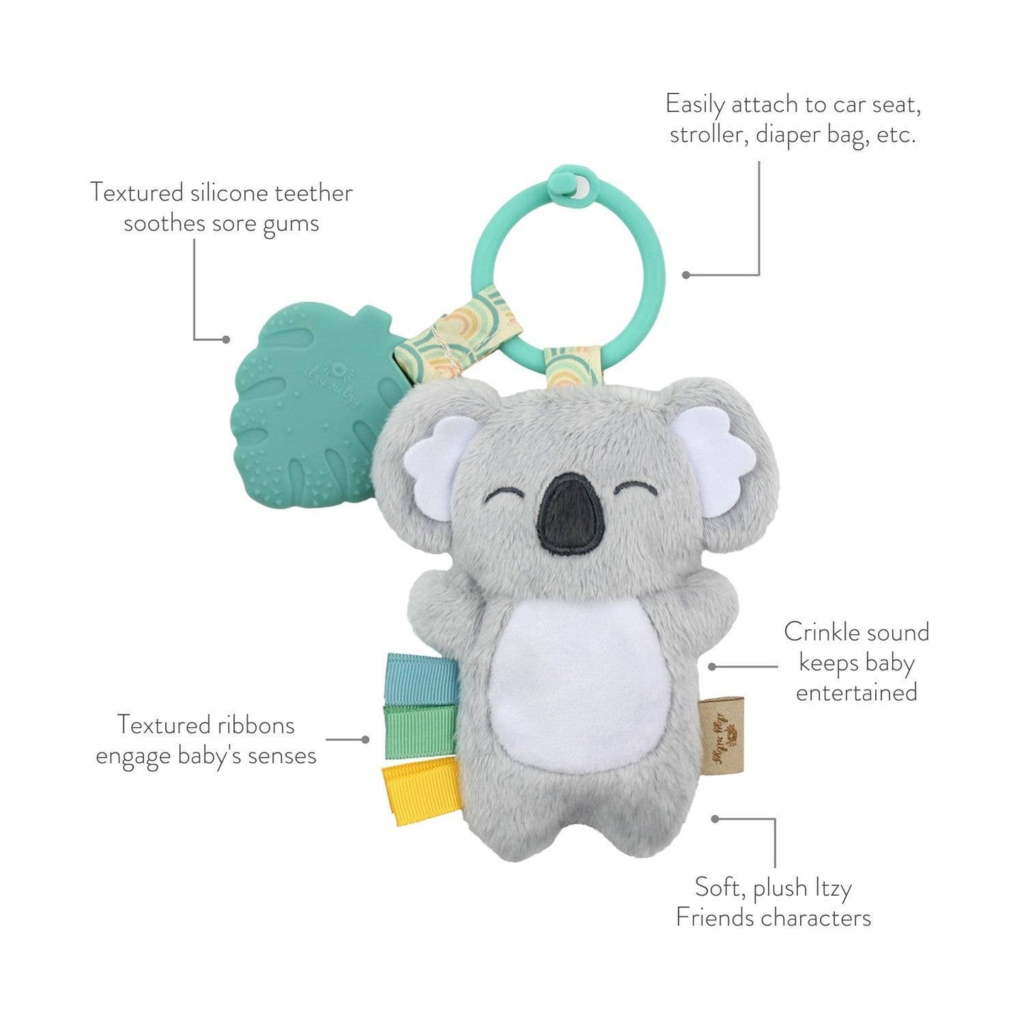 Holiday Itzy Pal™ Plush + Teether: Penguin