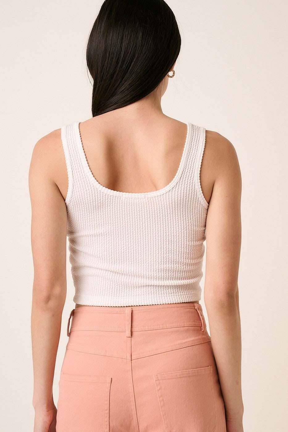 URBAN RIB KNIT SCOOP NECK CROP TANK TOP