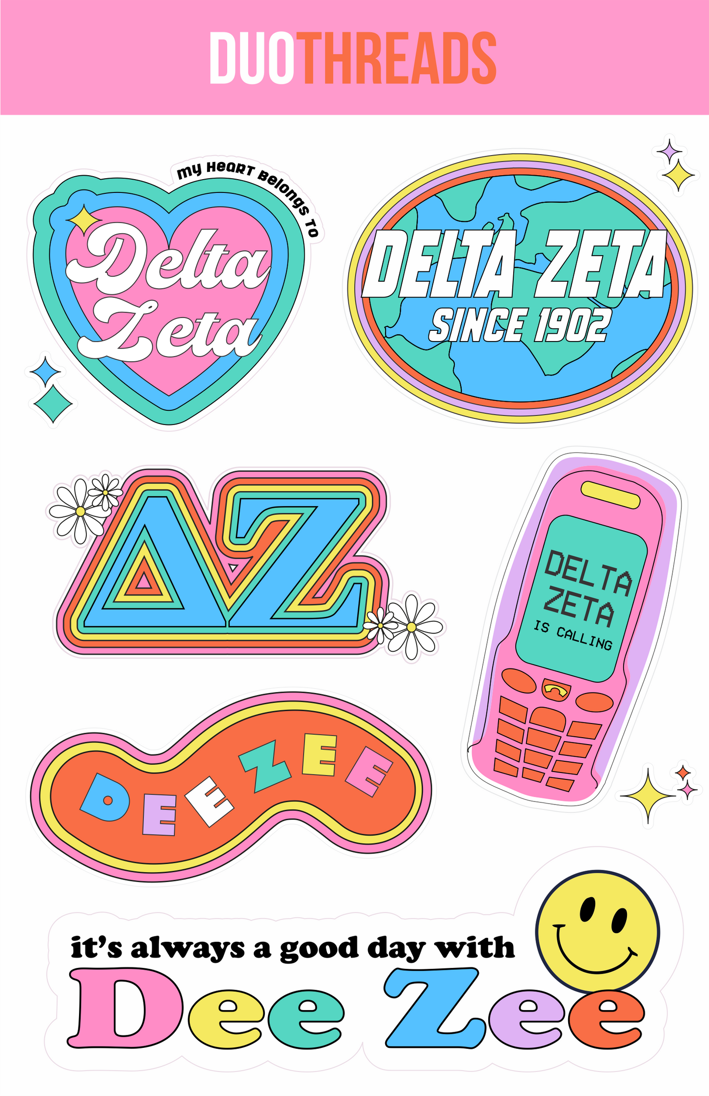 Sorority Y2K Sticker Sheet