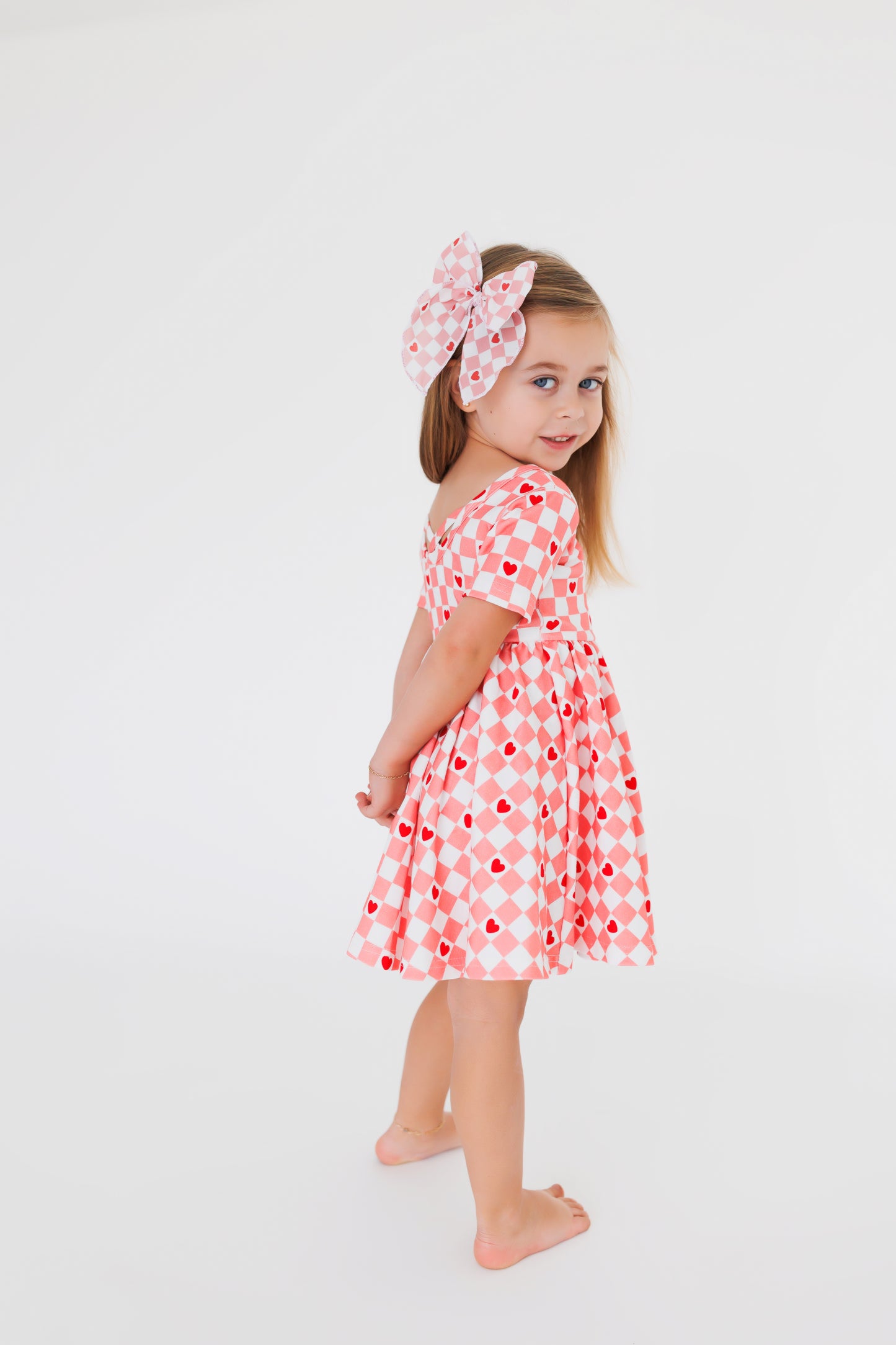 checkered love twirl dress