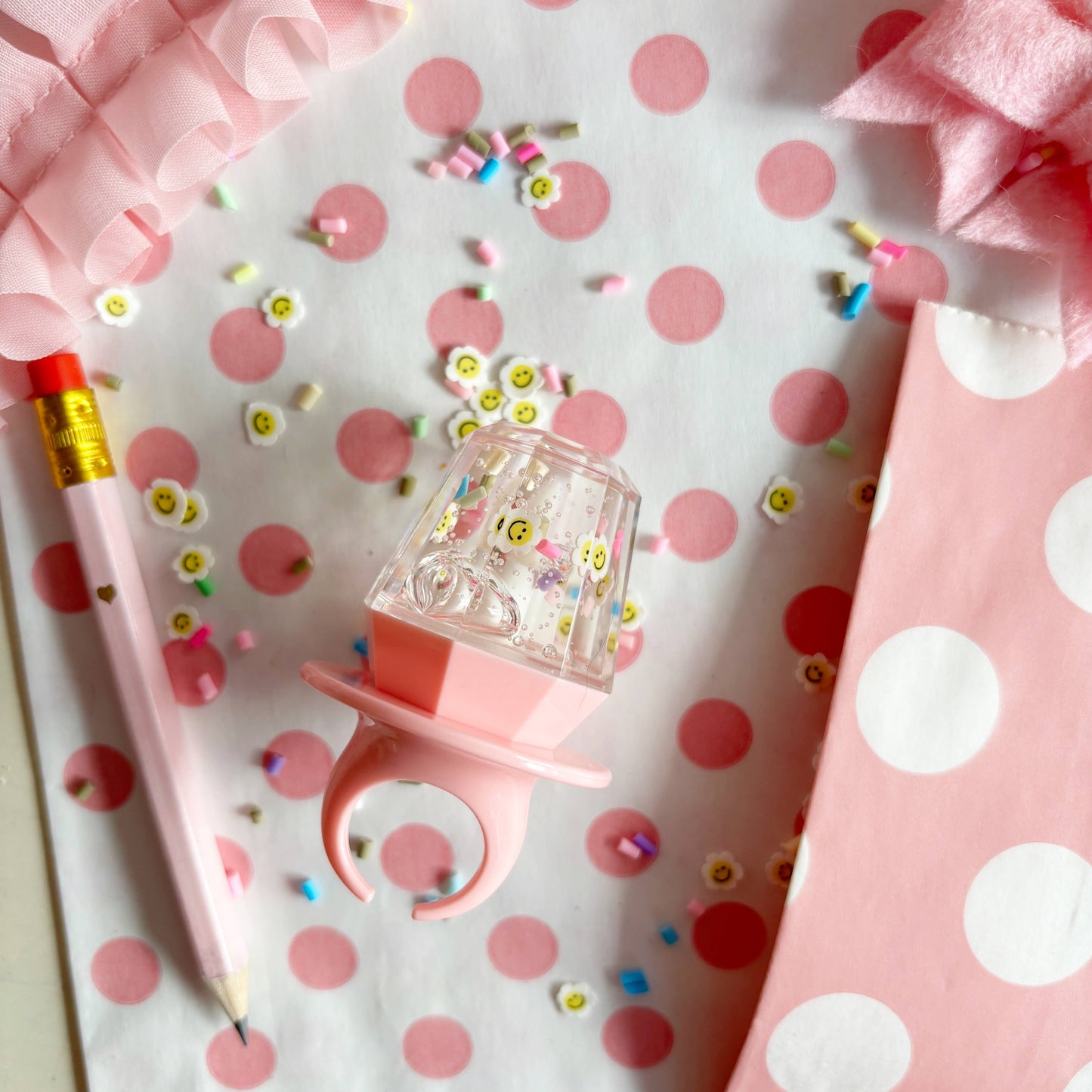 Smiley and Sprinkles Ring Pop Lip Gloss