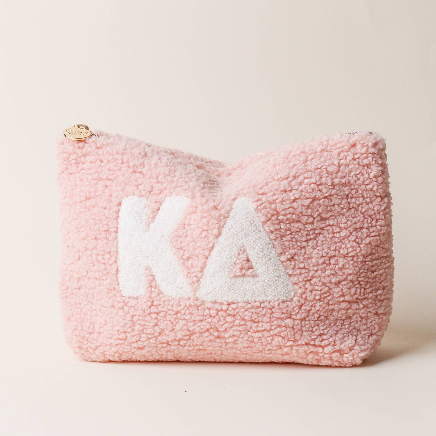 Sorority Greek Letter Teddy Pouch - Blush