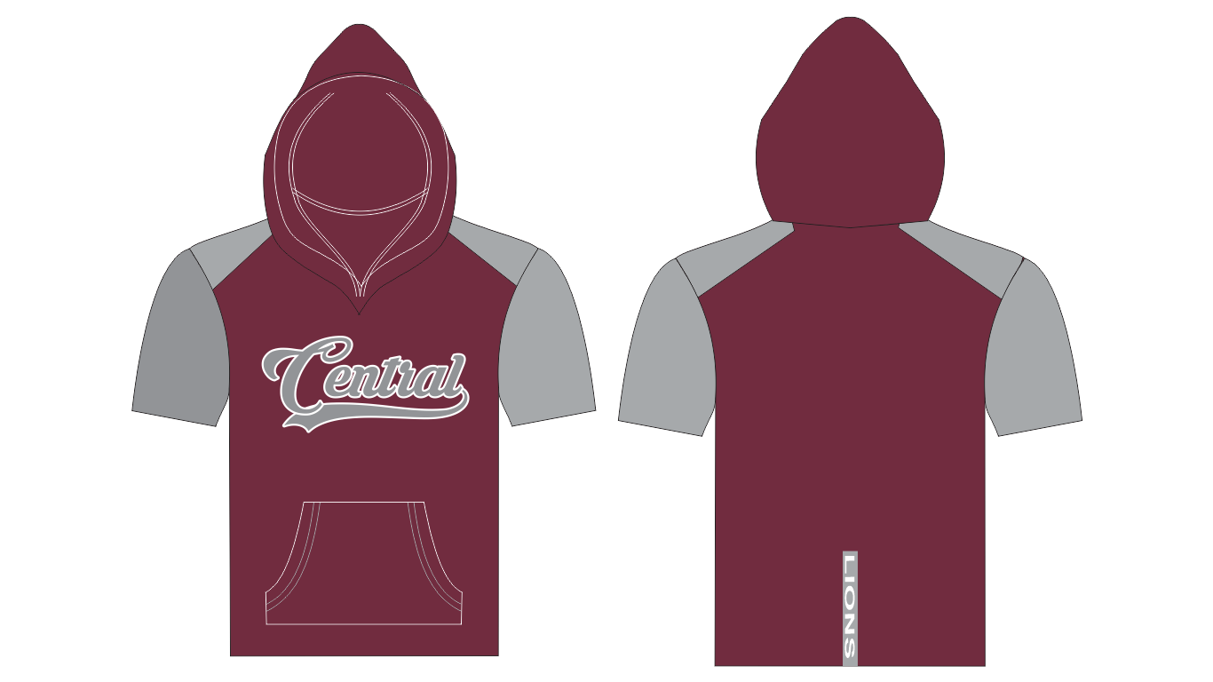 CENTRAL short sleeve athletic hoodie