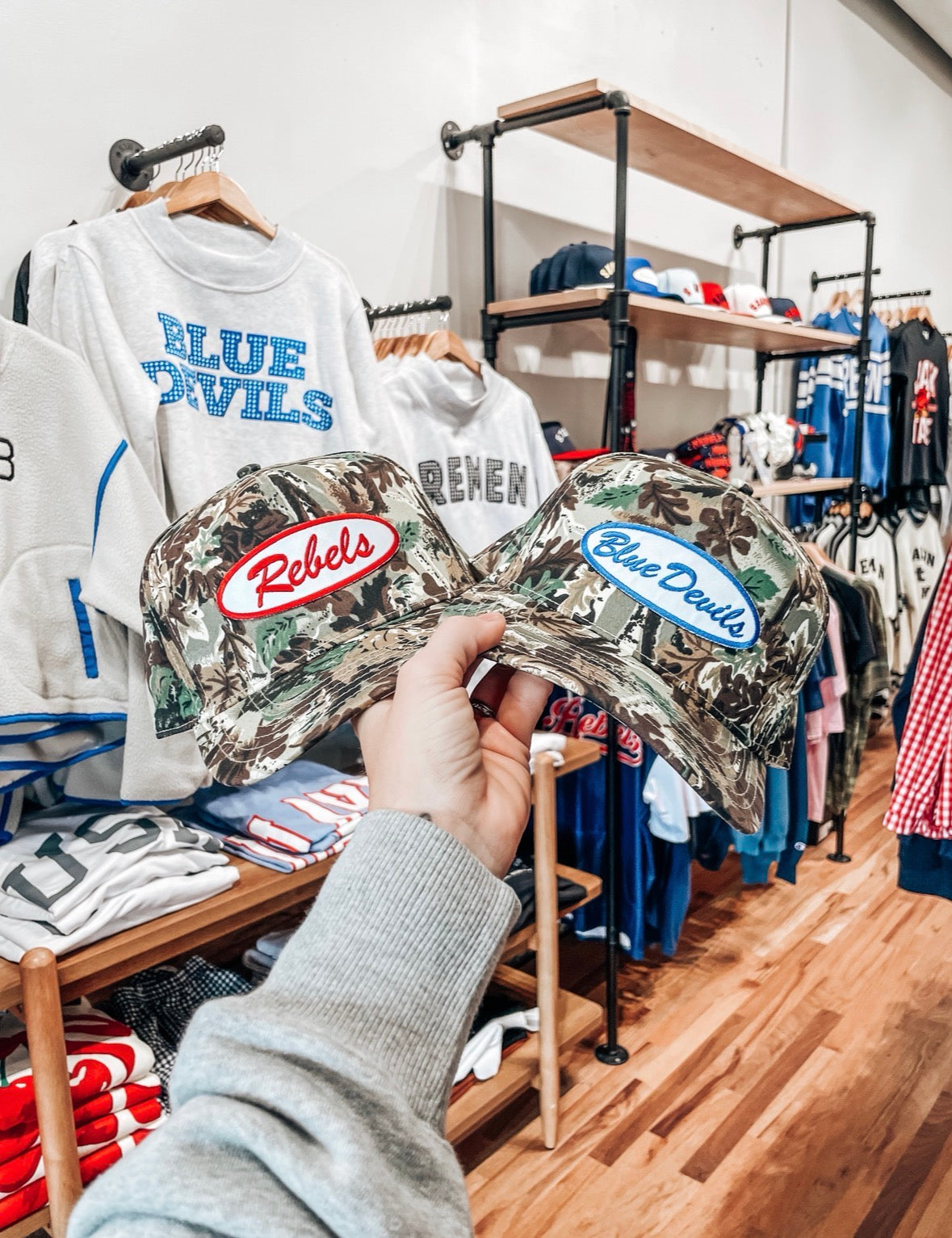 Blue Devils Patch Camo Trucker Hat