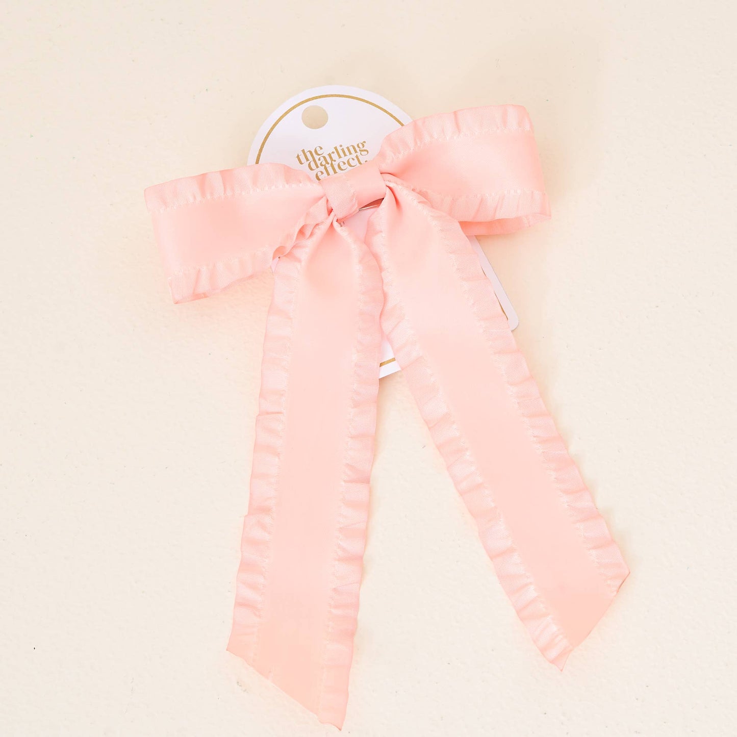Ruffle Hair Bow- Blush