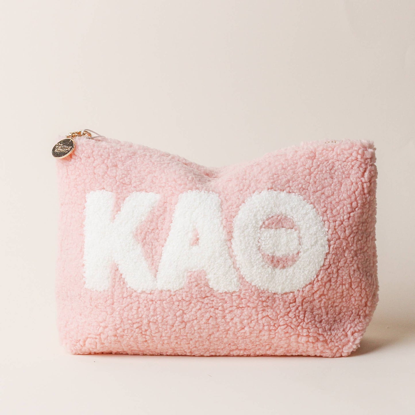 Sorority Greek Letter Teddy Pouch - Blush