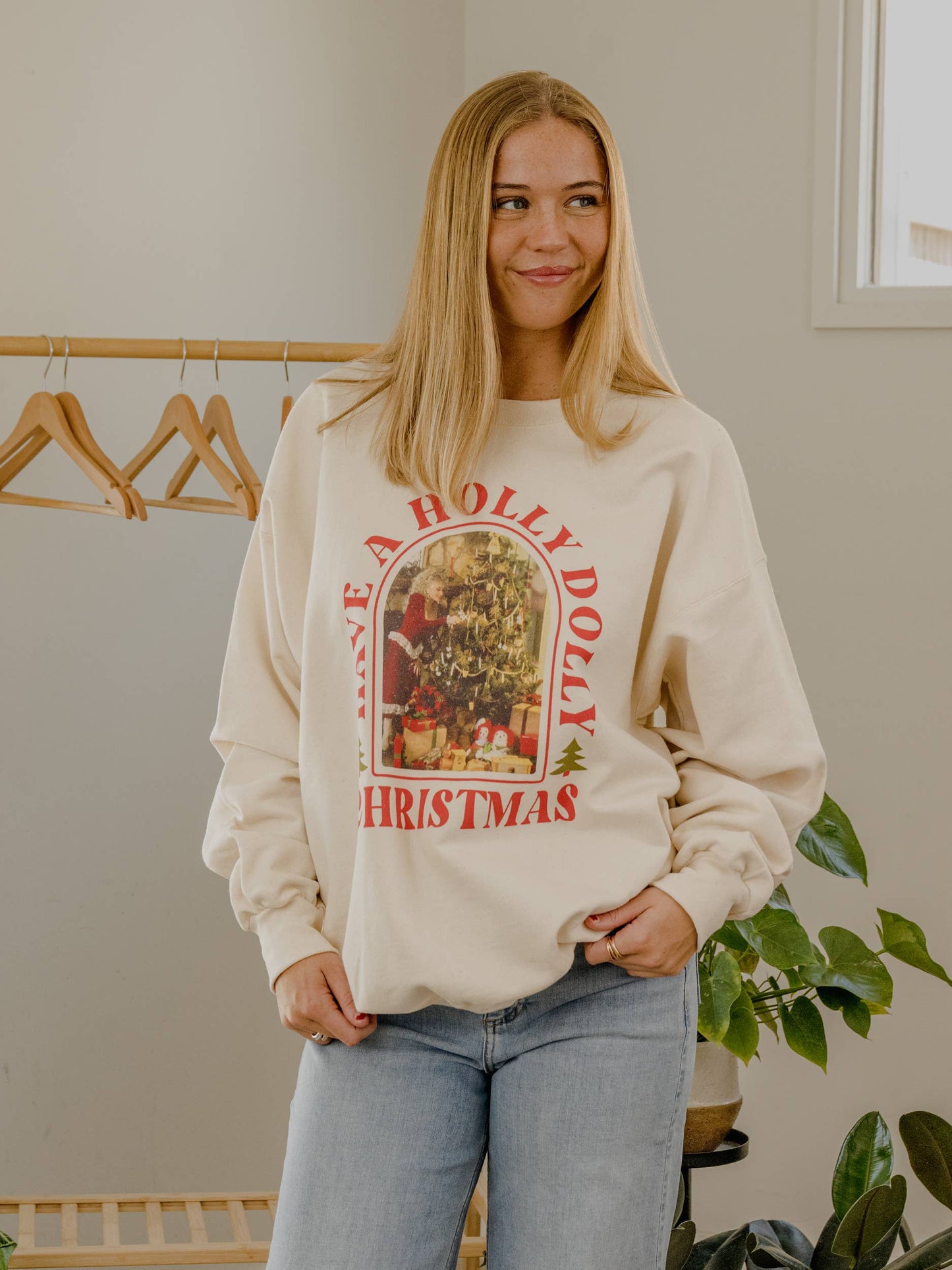 Have a Holly Dolly Christmas Licensed Natural Sweatshirt