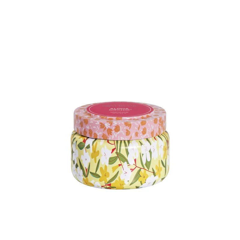 Aloha Orchid Modern Marble Printed Travel Tin Candle, 8.5 oz