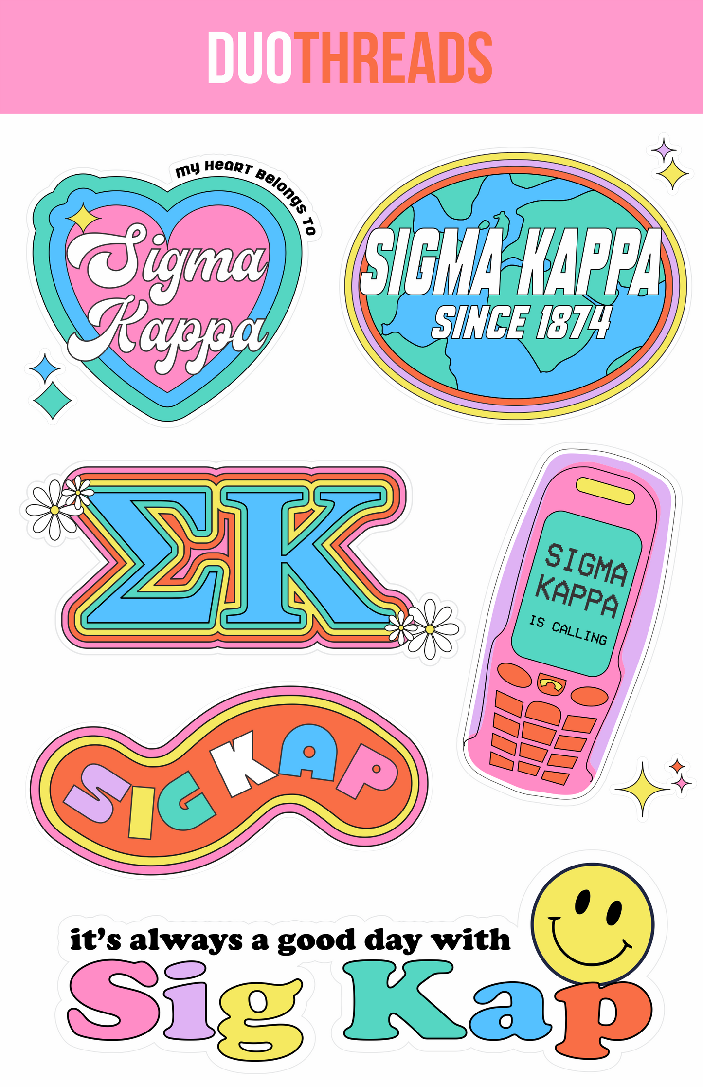 Sorority Y2K Sticker Sheet