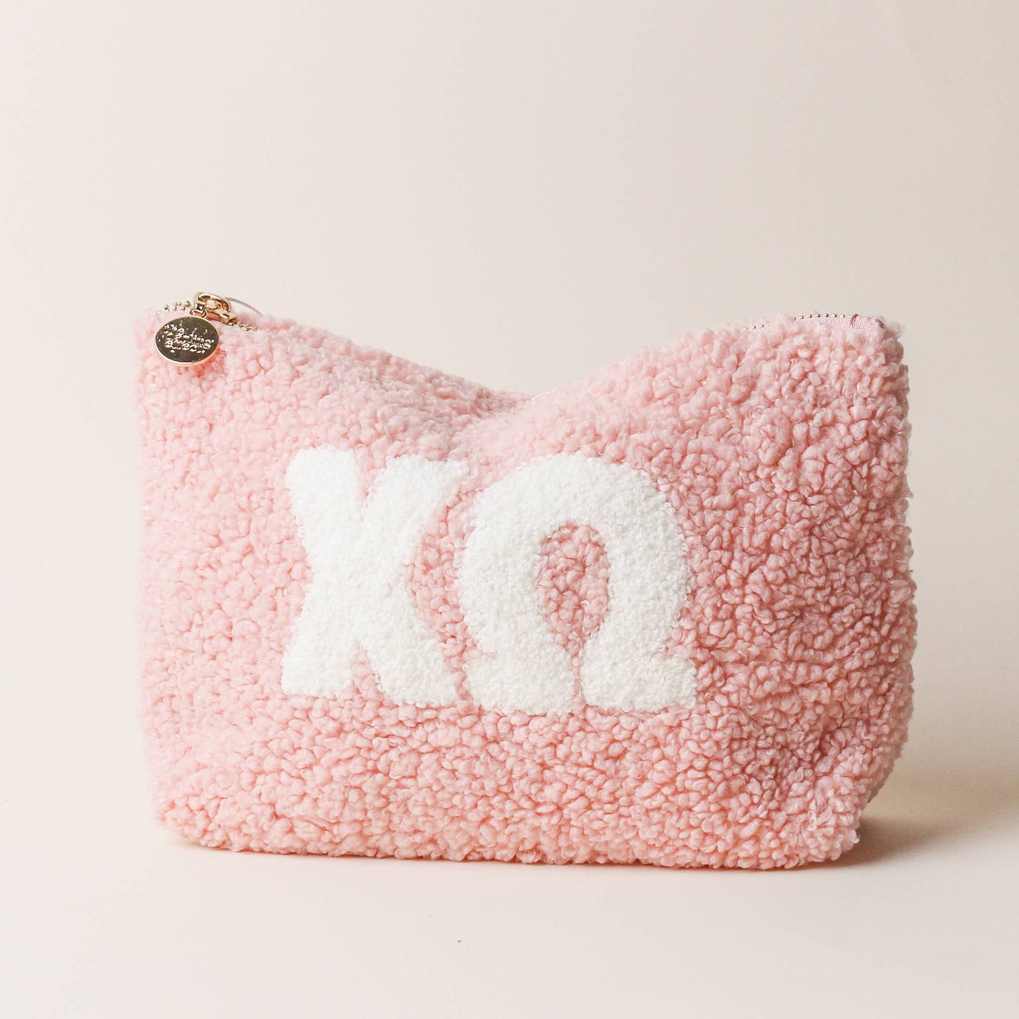 Sorority Greek Letter Teddy Pouch - Blush