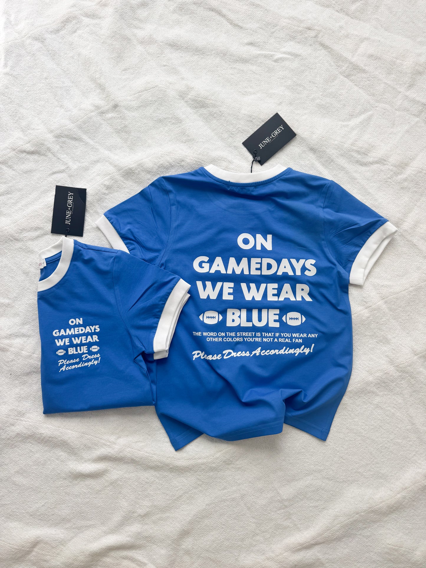 we wear BLUE ringer tee