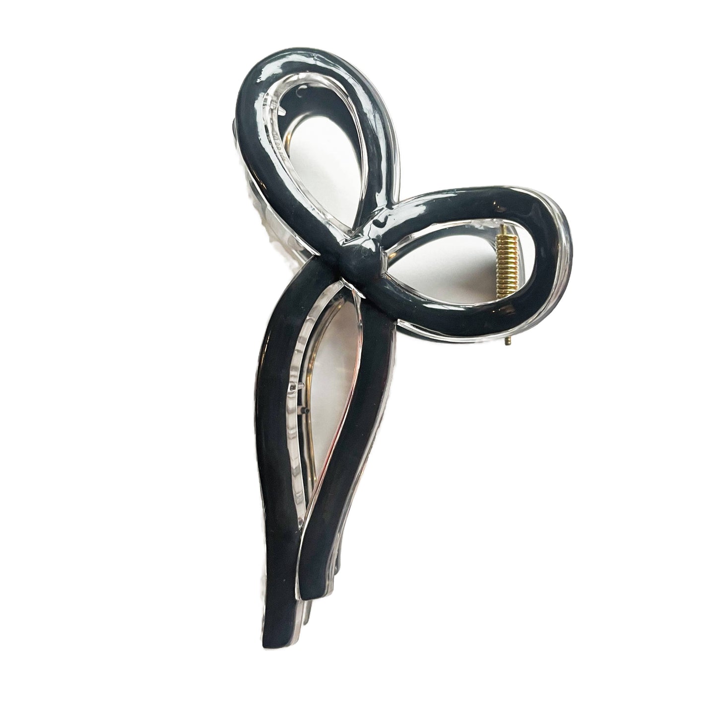 Charcoal Bow Claw Clip