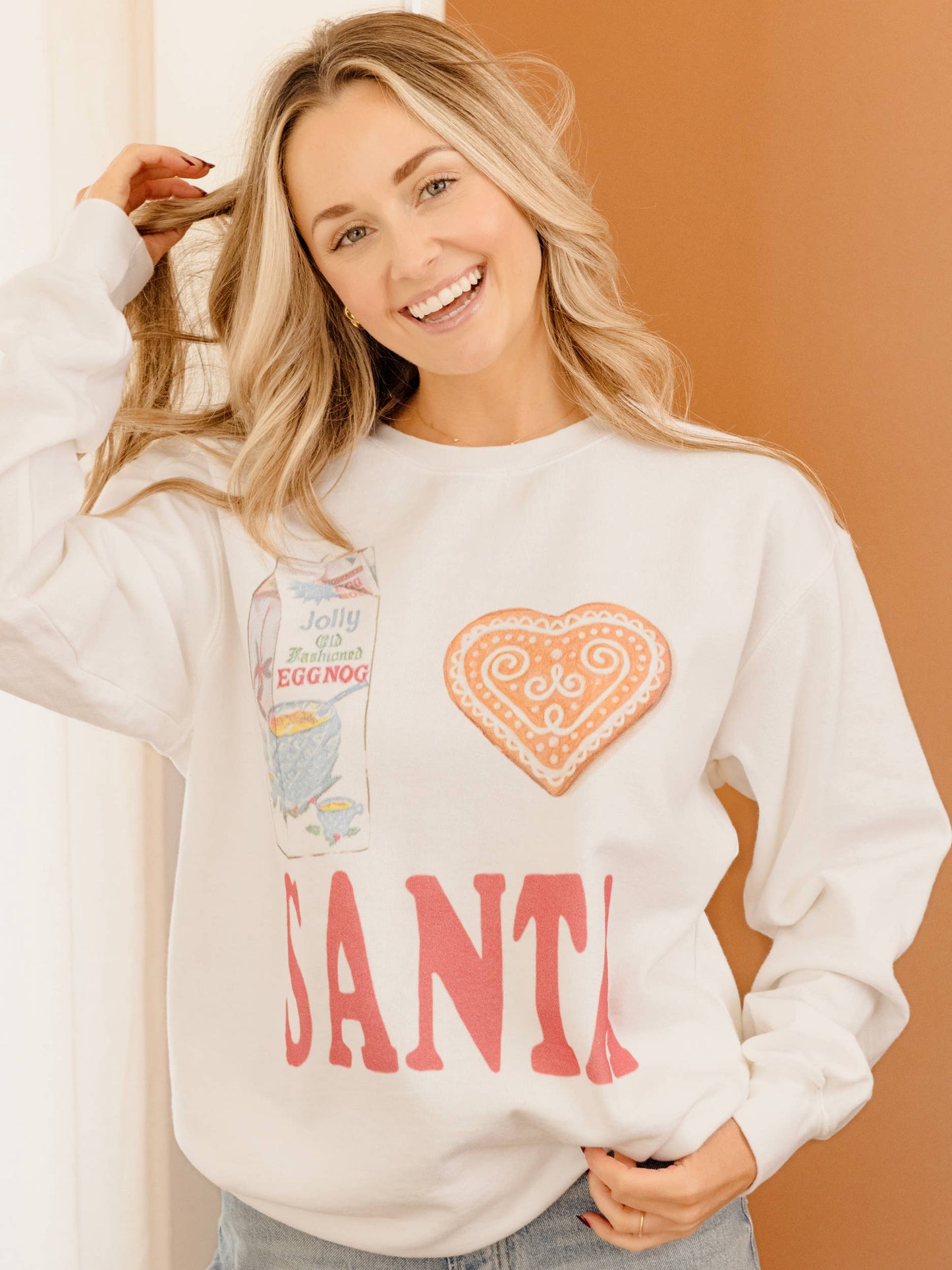 Christmas I Heart Santa White CC Sweatshirt