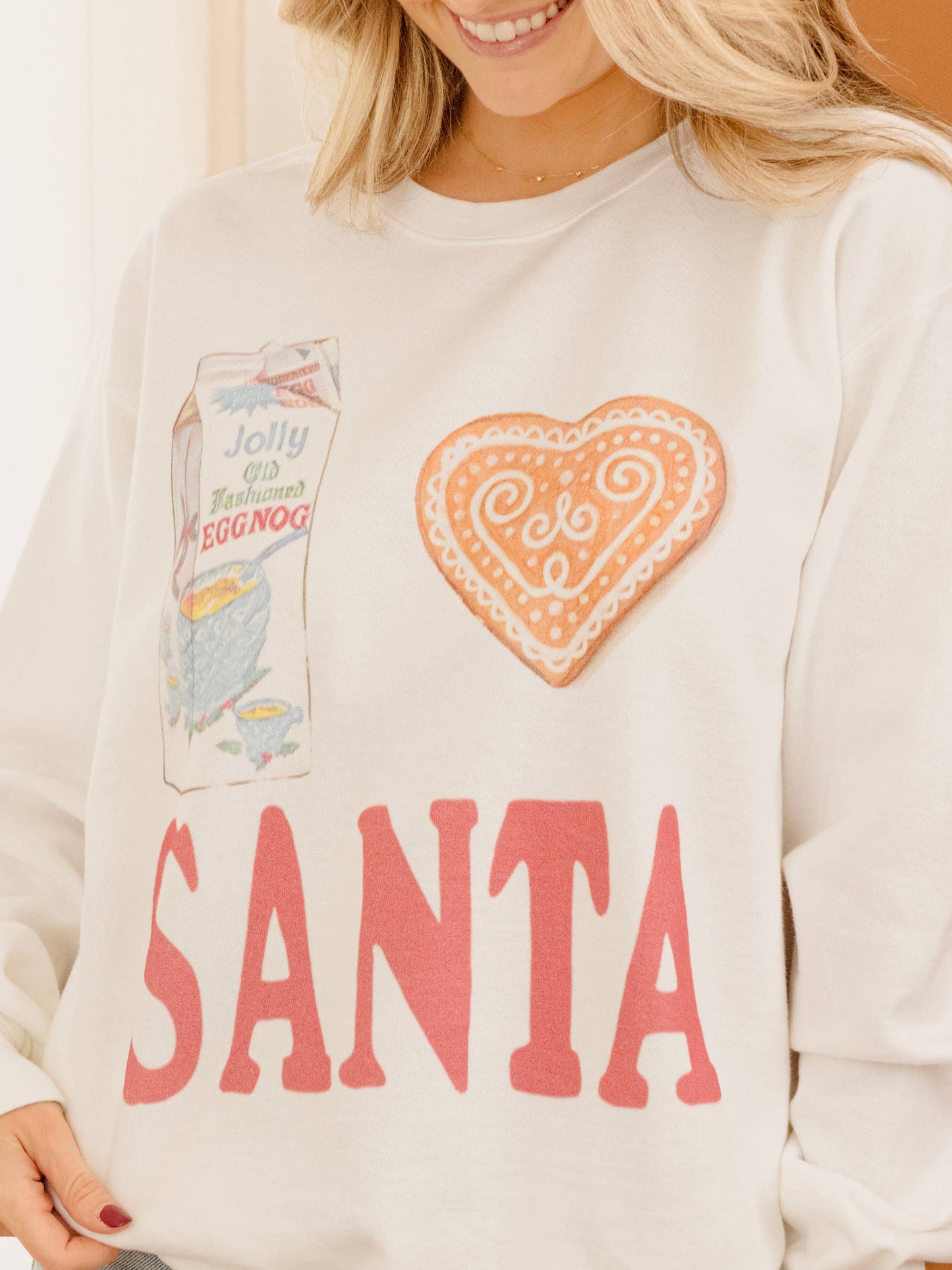 Christmas I Heart Santa White CC Sweatshirt