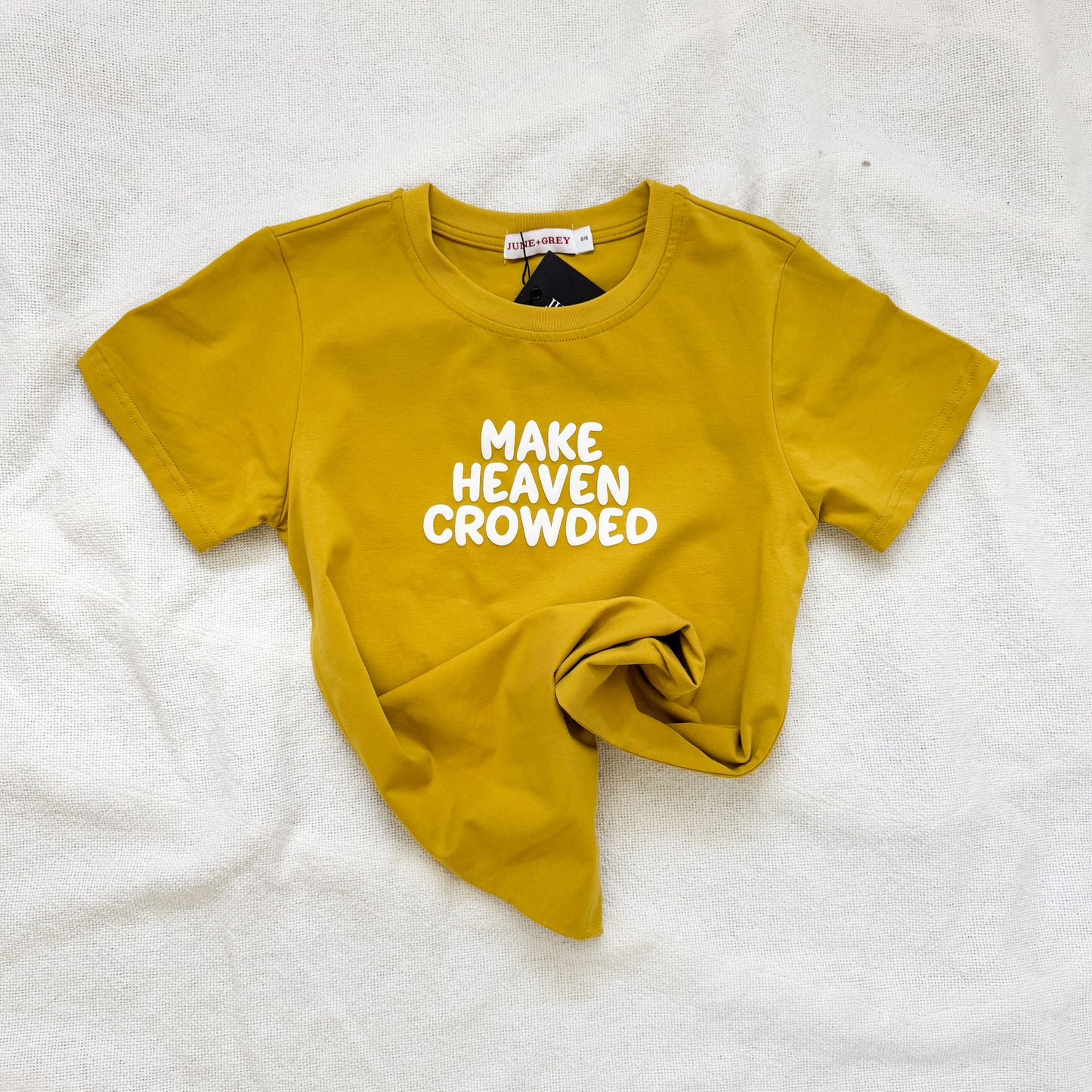 MAKE HEAVEN CROWDED tee (chartreuse )