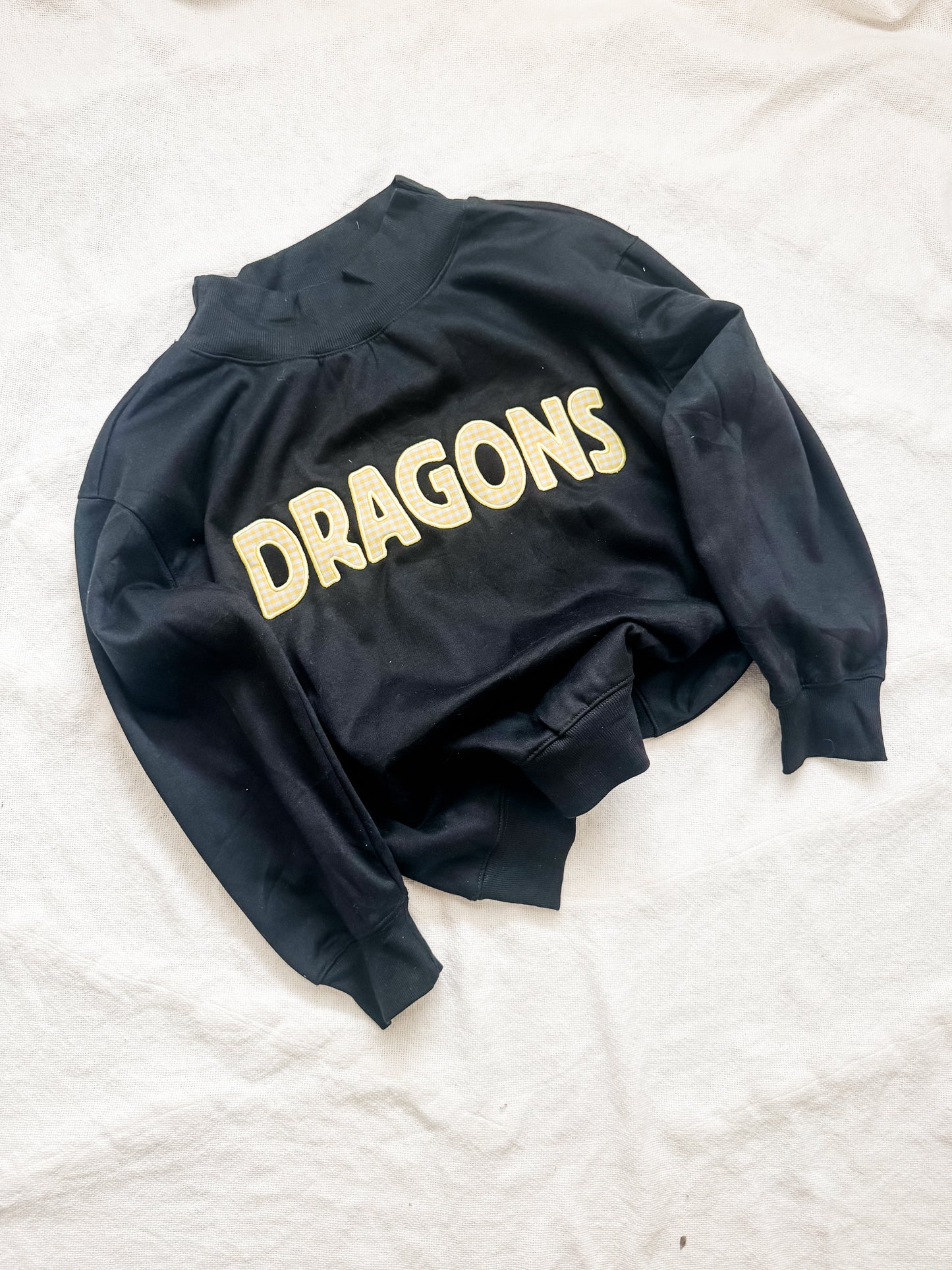 DRAGONS Yellow Gingham Mockneck