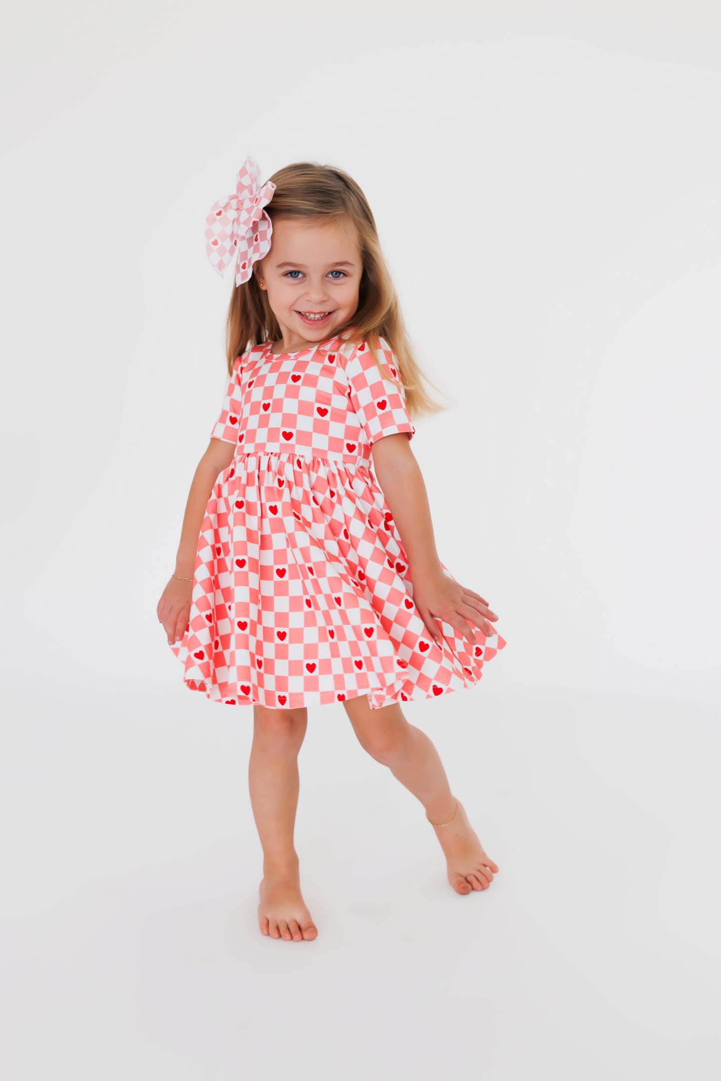 checkered love twirl dress