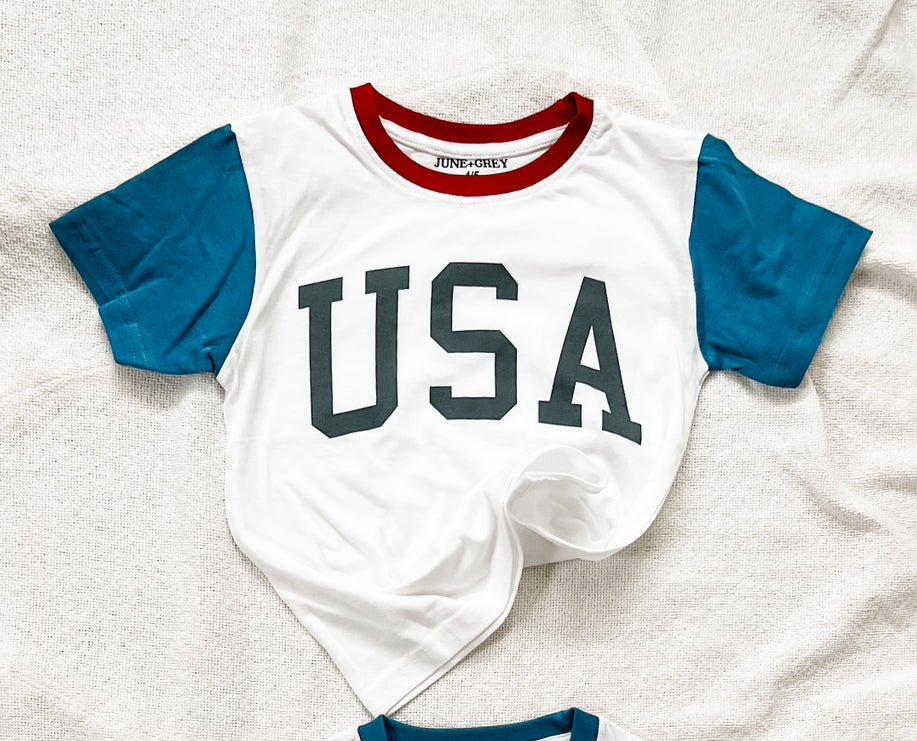 BLUE USA sleeve tee