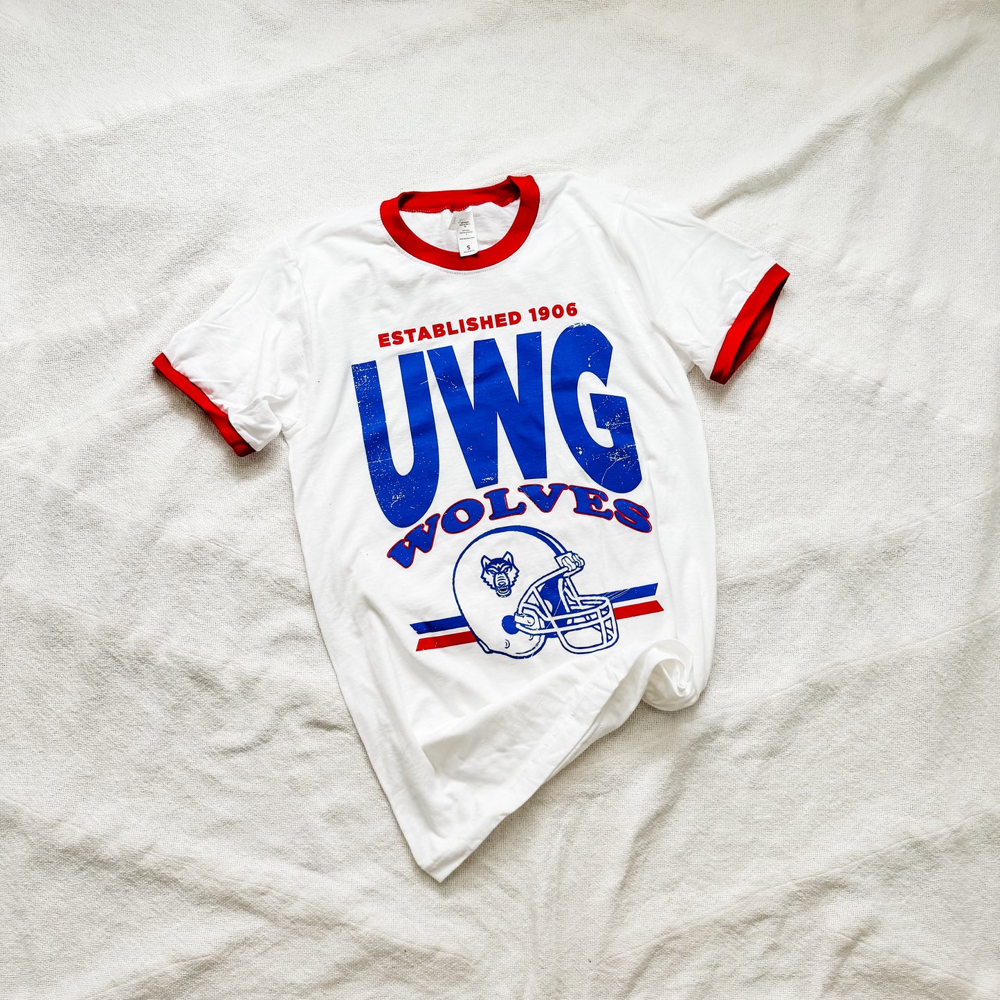 UWG football ringer tee