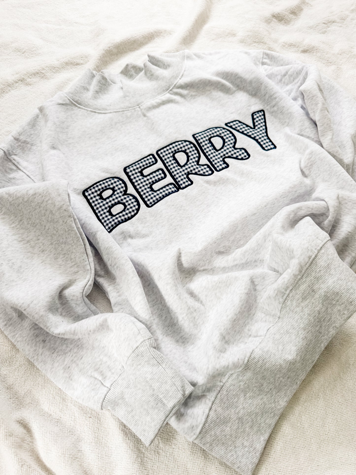 BERRY Gingham Mockneck