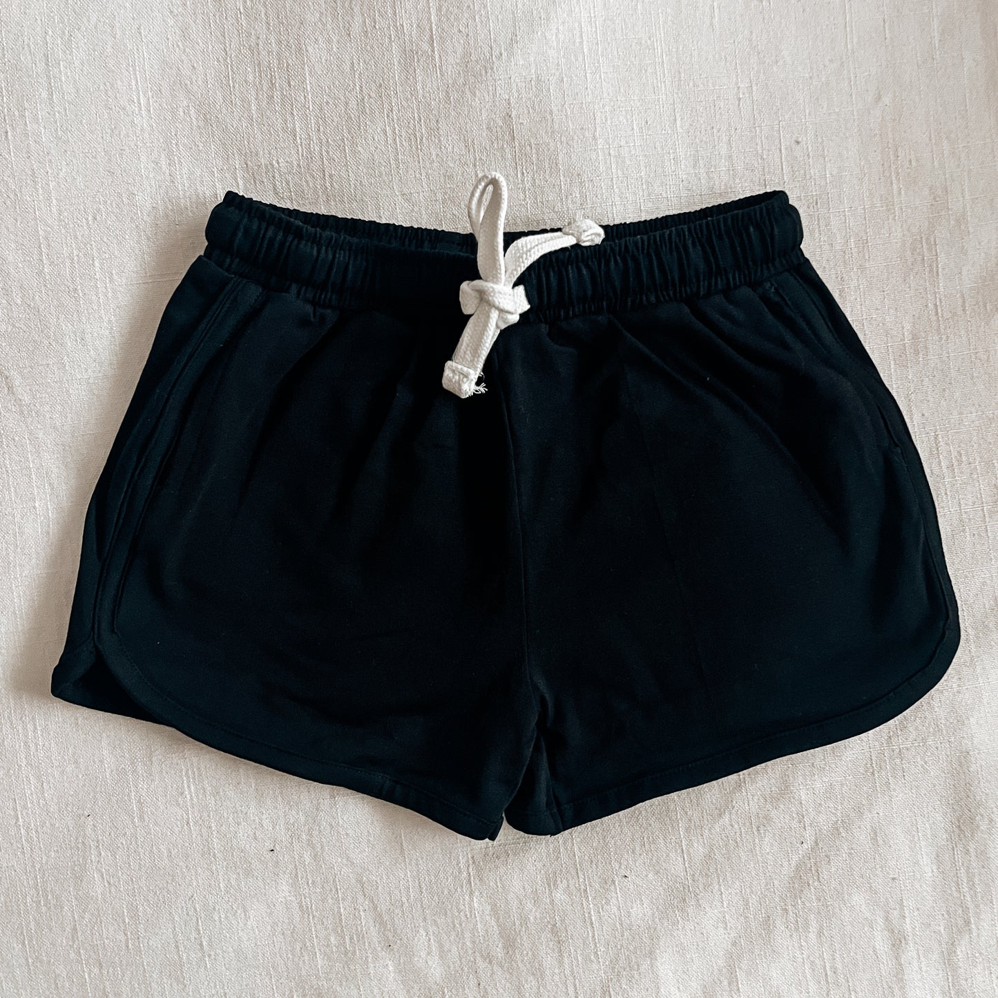 black shorts