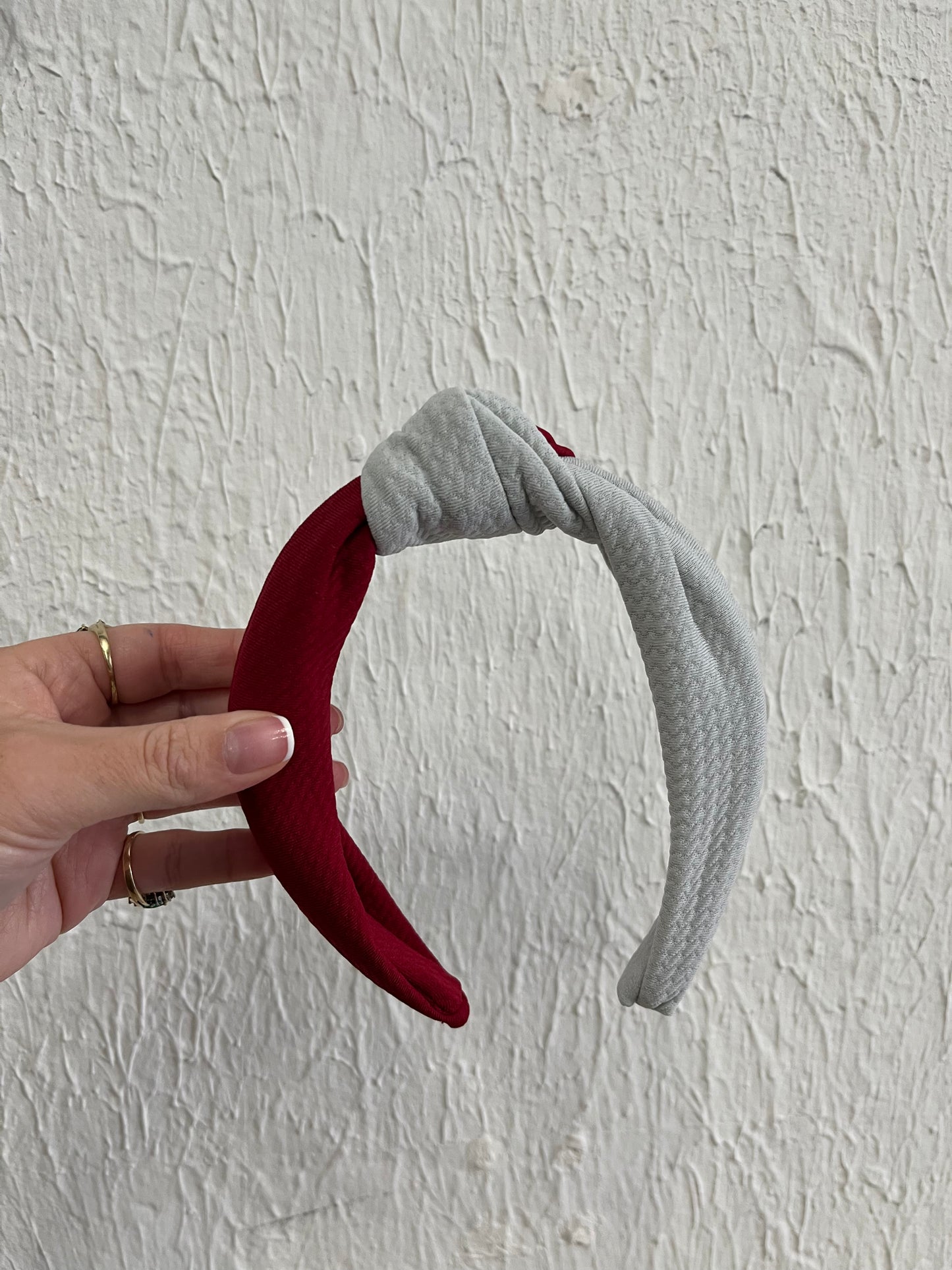 Red & Grey Knotted Headband
