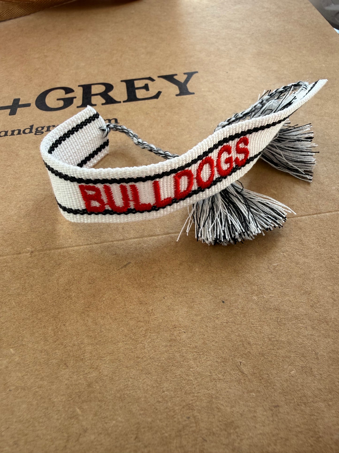 CEDARTOWN BULLDOGS White Woven Bracelet
