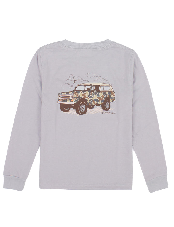 Properly Tied / Boys Camo Truck LS Ice Grey