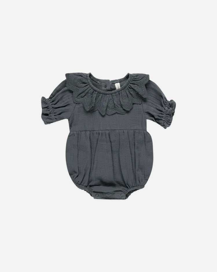 COLLARED ROMPER || INDIGO