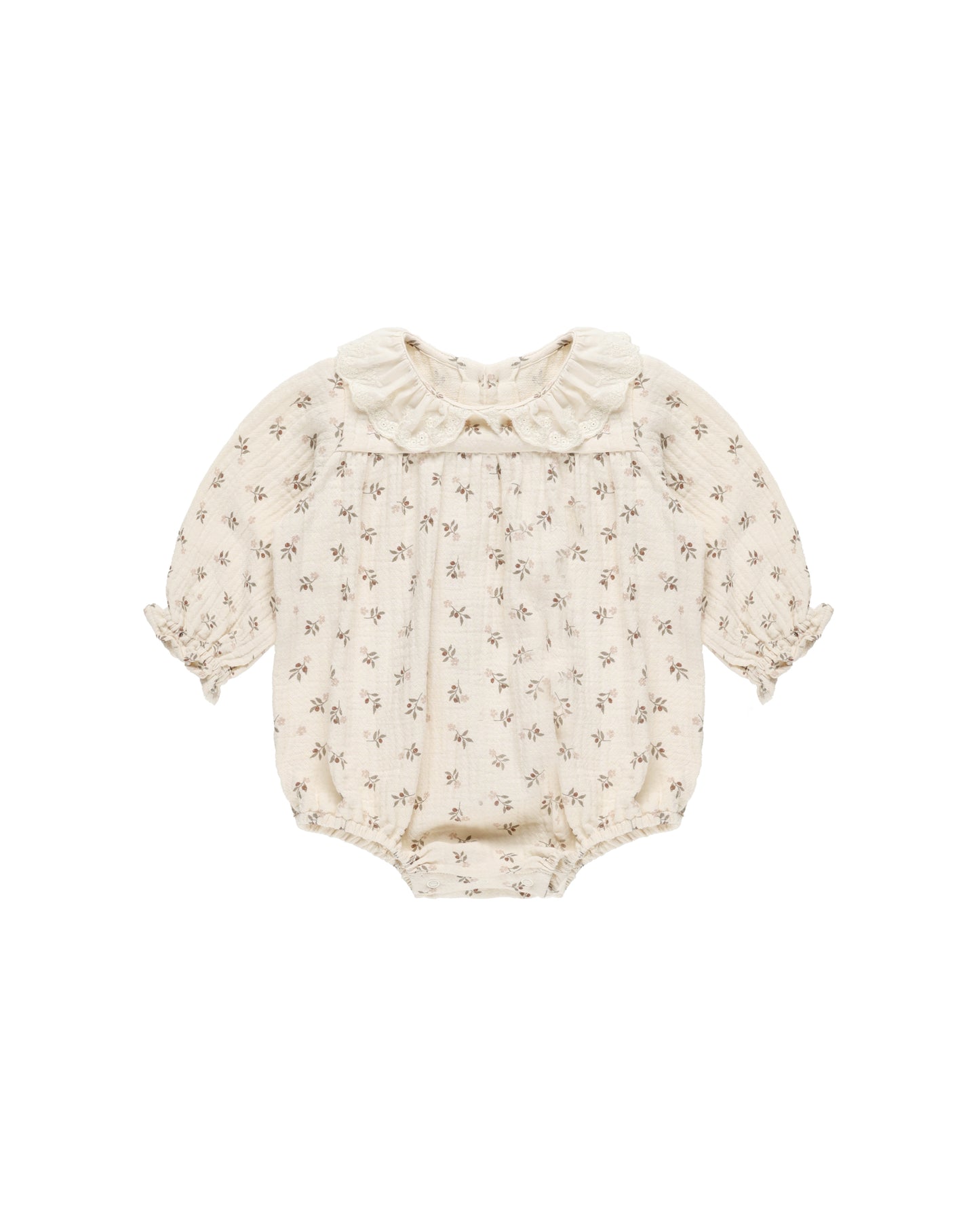 COLLARED BUBBLE ROMPER || HOLLY BERRY