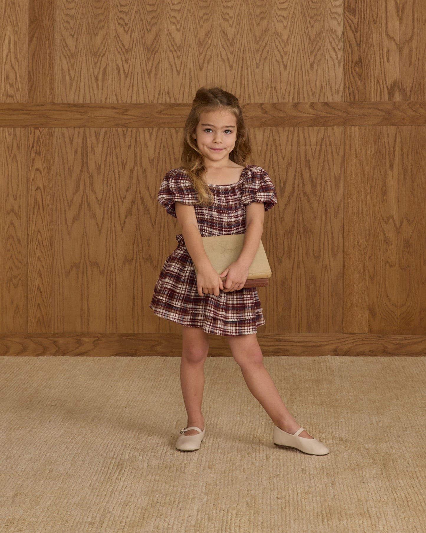INDIA DRESS || BURGUNDY PLAID