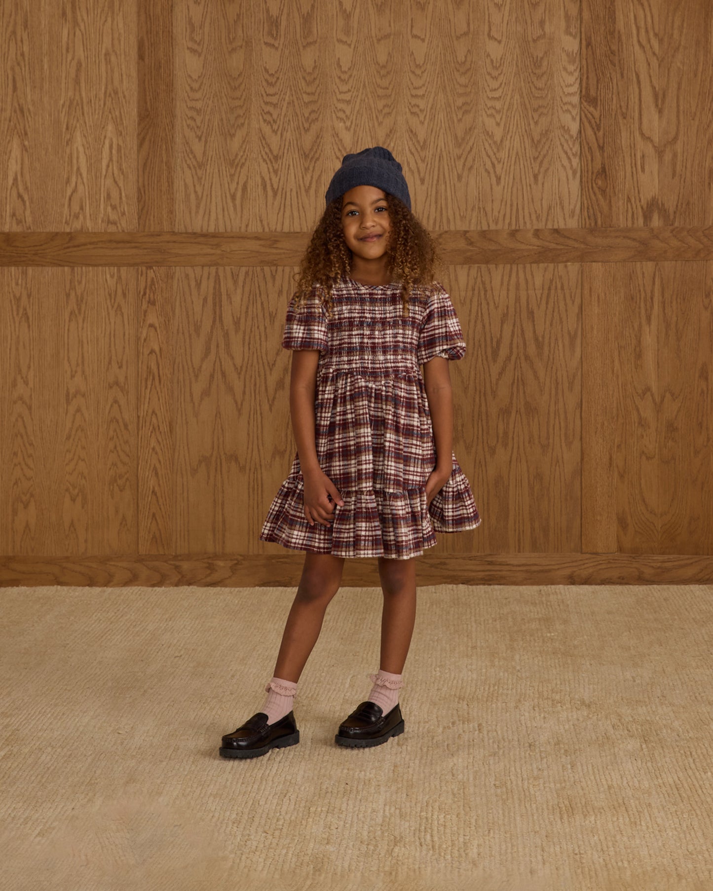 INDIA DRESS || BURGUNDY PLAID