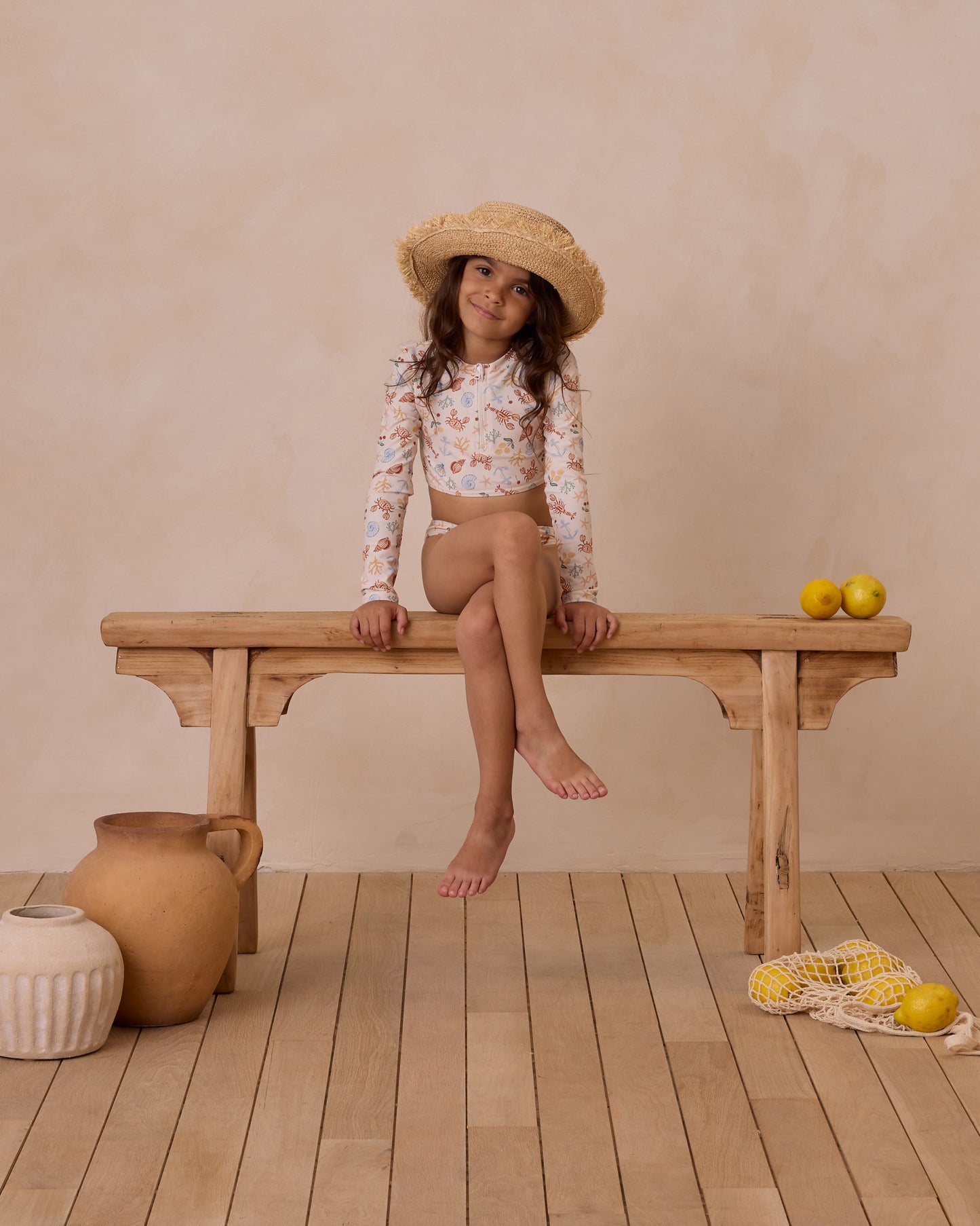 CROP RASHGUARD SET || NAUTICAL