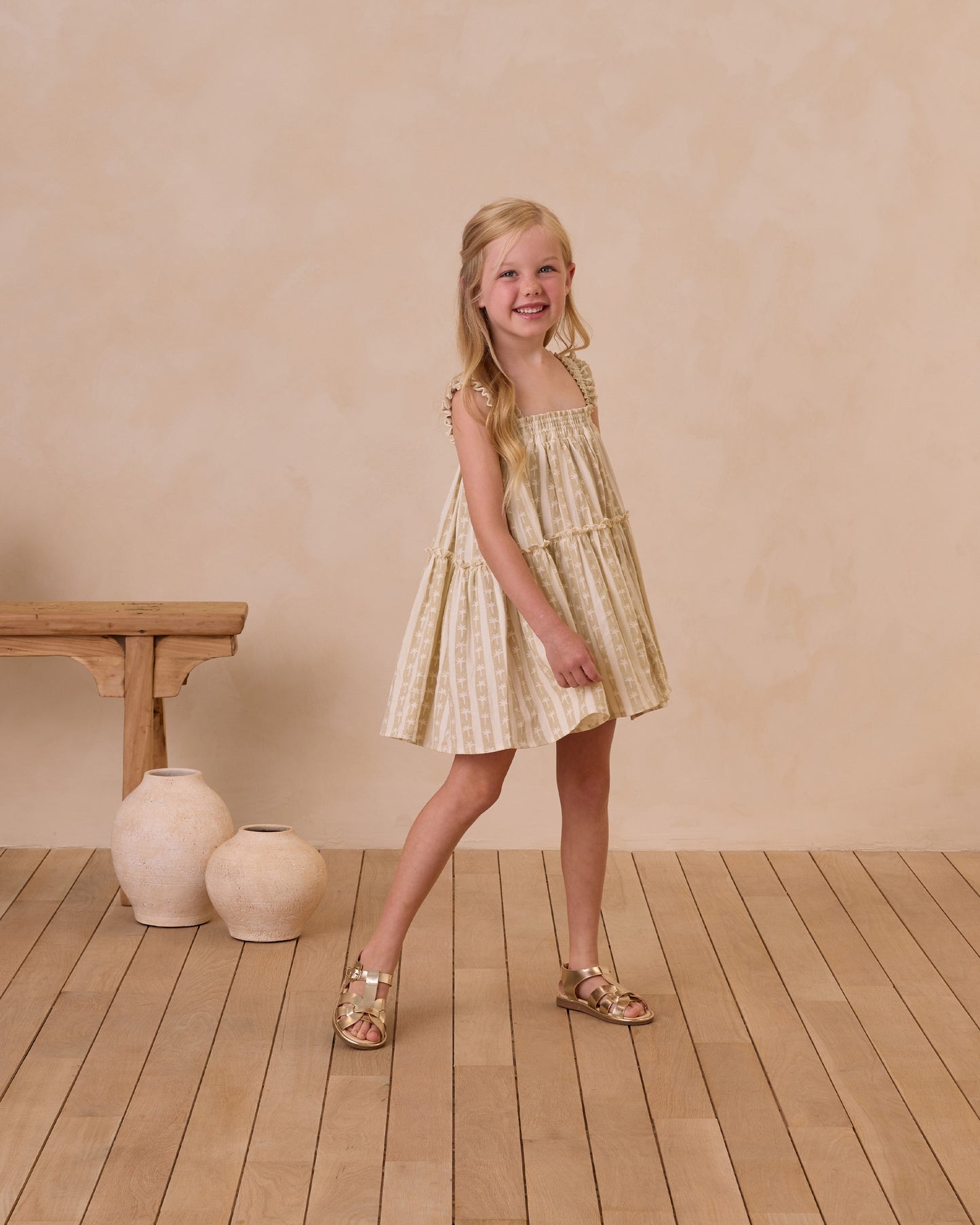 CICILY DRESS || PALM STRIPE