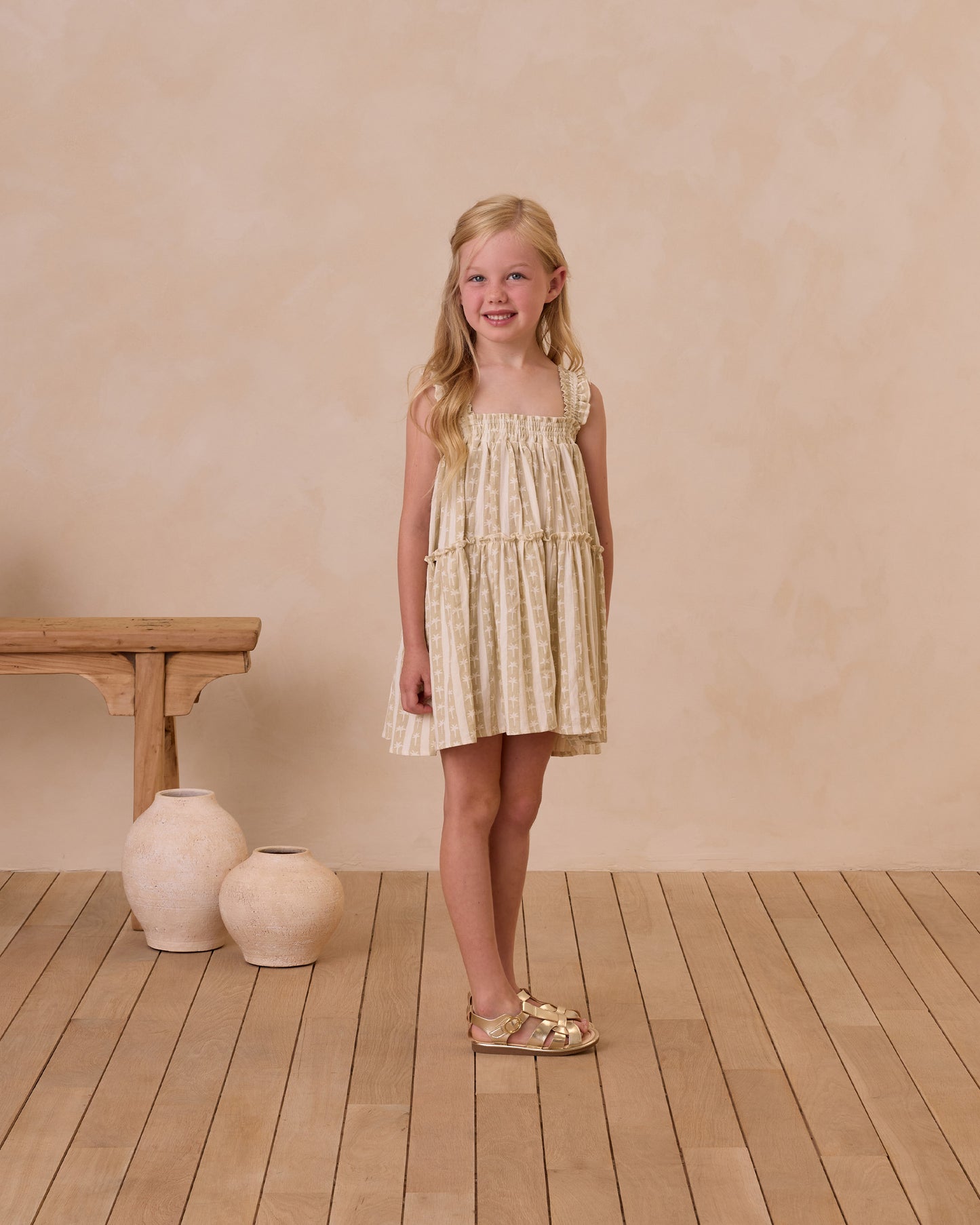 CICILY DRESS || PALM STRIPE