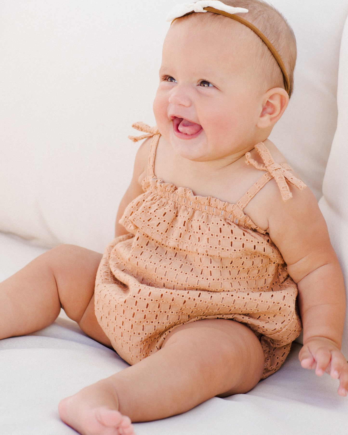 RUFFLE ROMPER || GRAPEFRUIT